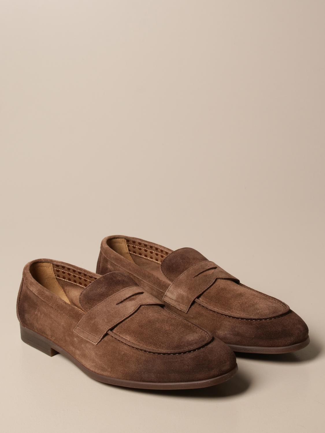 DOUCAL'S: Mocassino in camoscio - Ambra | Mocassini Doucal's  DU2825NWTOUZ067 GIGLIO.COM
