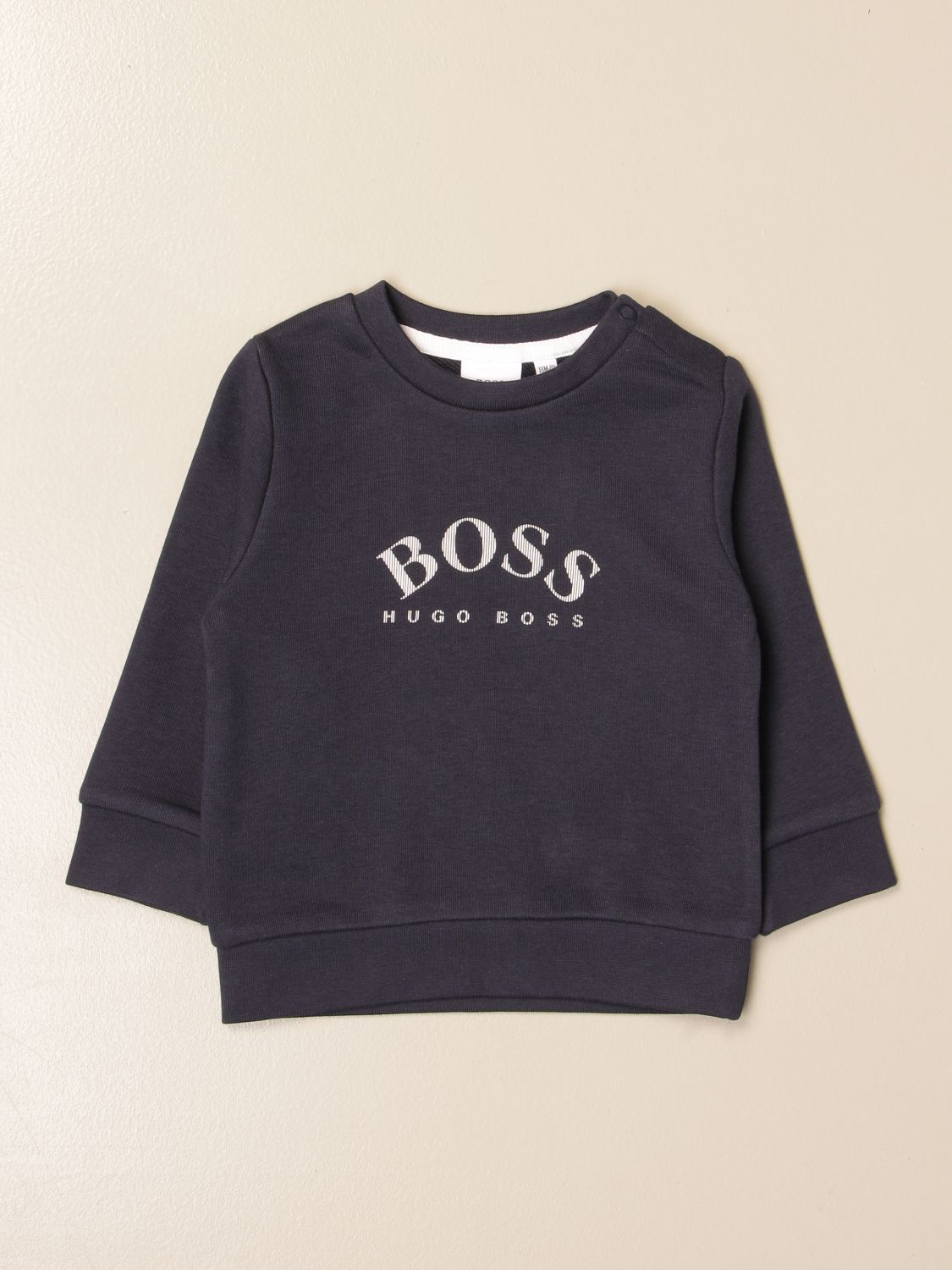 HUGO BOSS crewneck sweatshirt in cotton with logo Blue Hugo