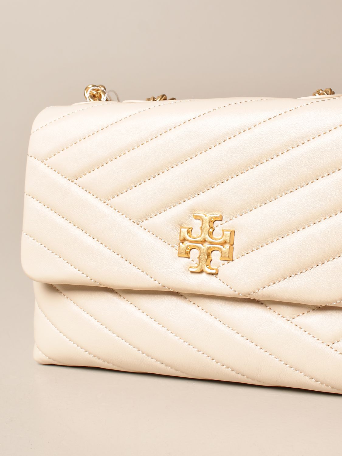 TORY BURCH: Kira bag in quilted leather - Cream | Tory Burch crossbody bags  64963 online on 
