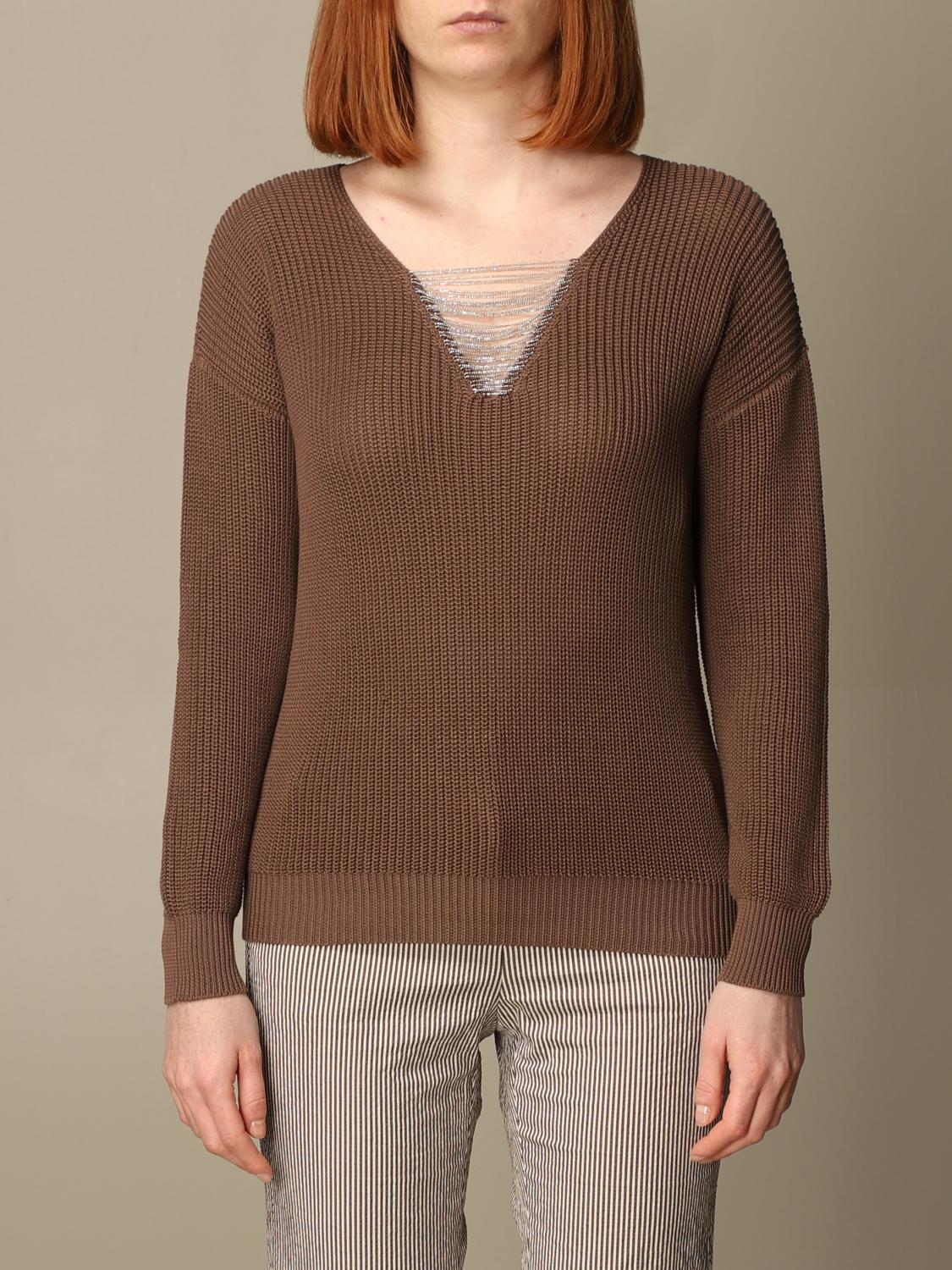 brown sweater v neck