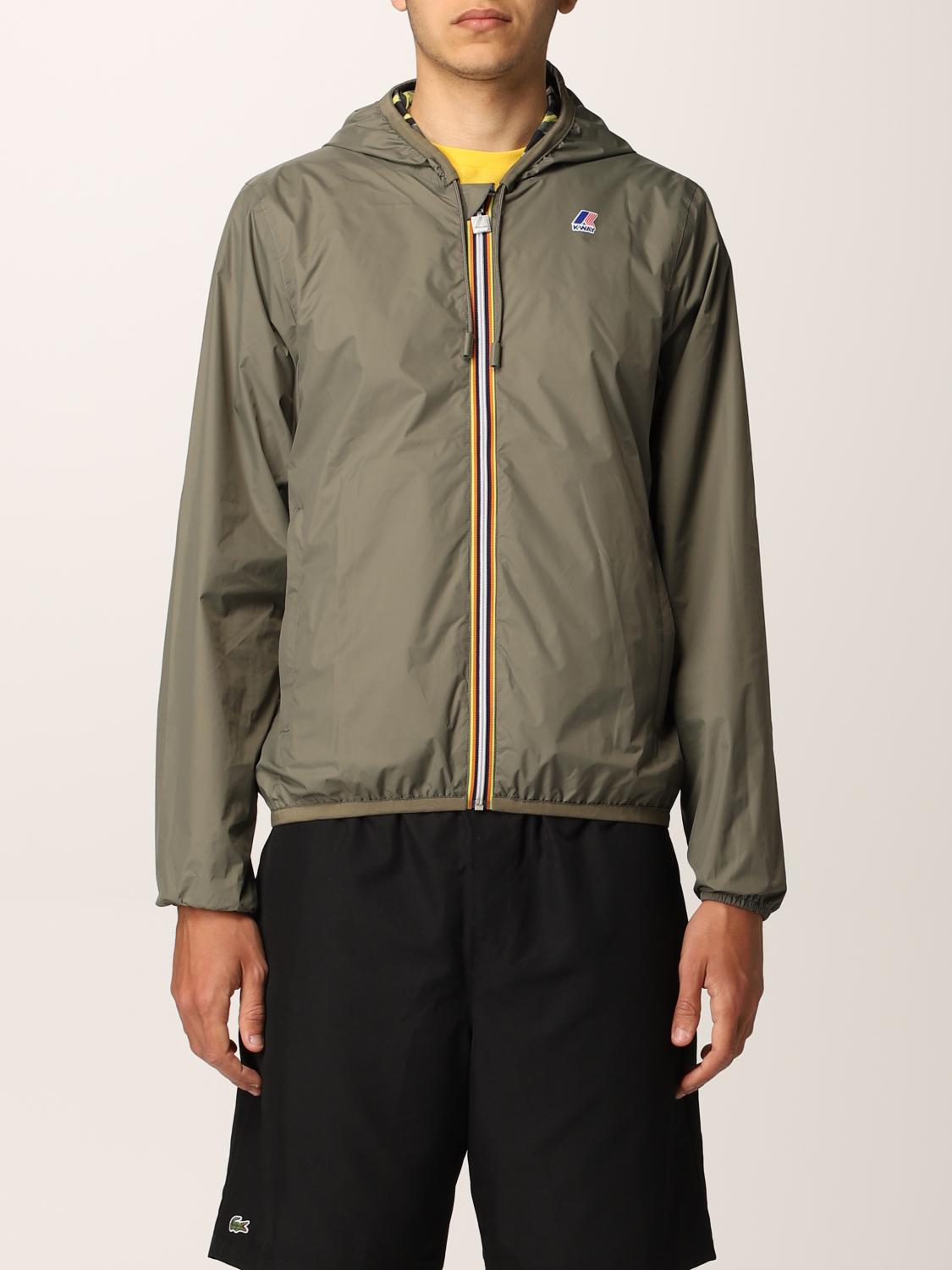 K-WAY: jacket for men - Olive | K-Way jacket K0085Y0 online on GIGLIO.COM