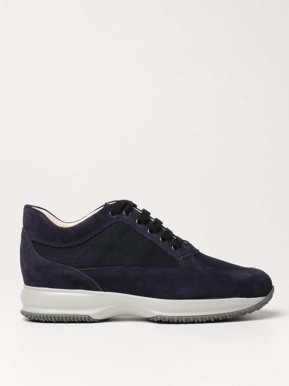 HOGAN: Sneakers Interactive in camoscio e canvas | Sneakers Hogan Uomo Blue  | Sneakers Hogan HXM00N0E10 8O6 GIGLIO.COM