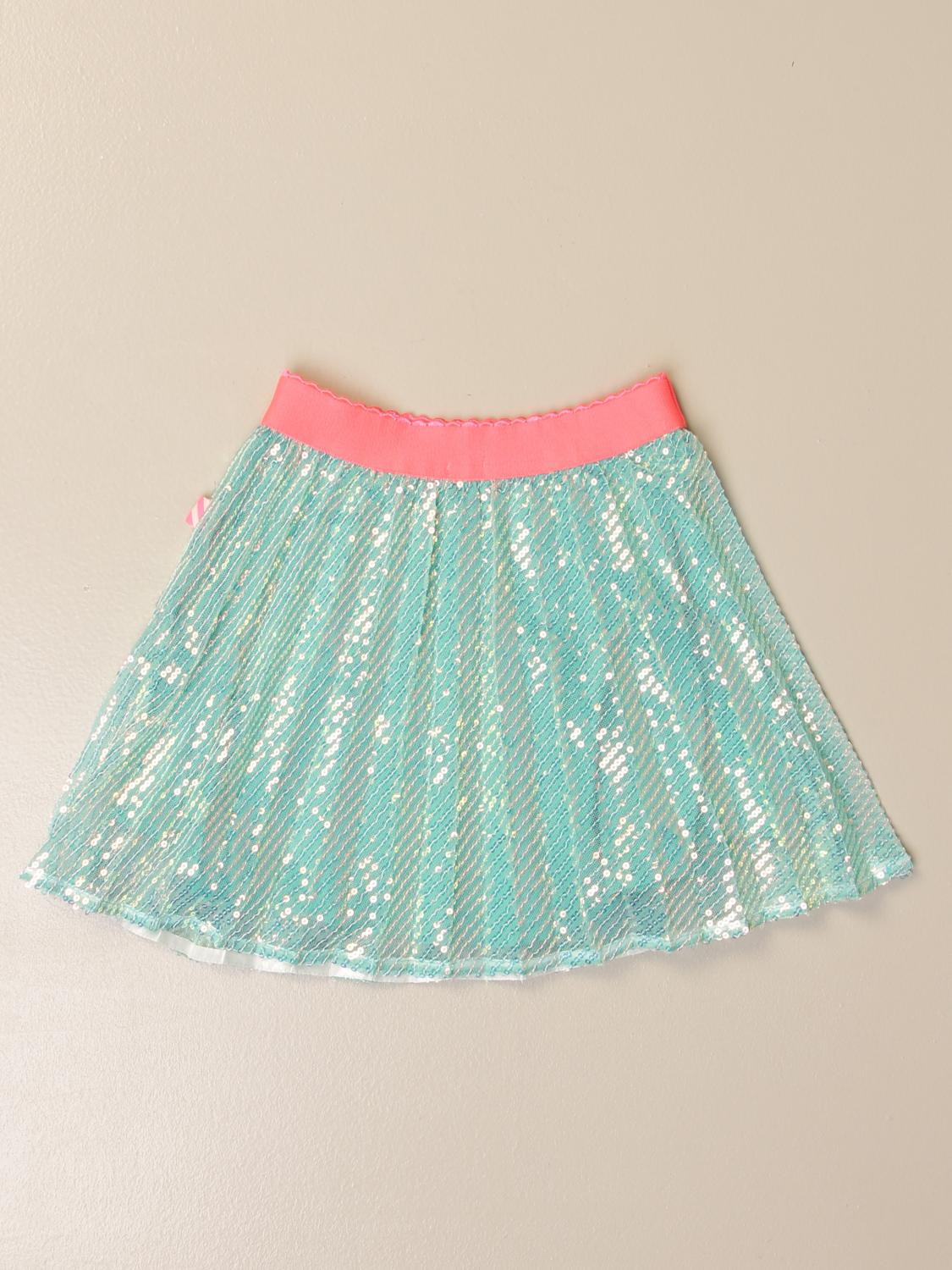 BILLIEBLUSH: Gonna ampia con paillettes - Verde | Gonna Billieblush U13270  GIGLIO.COM