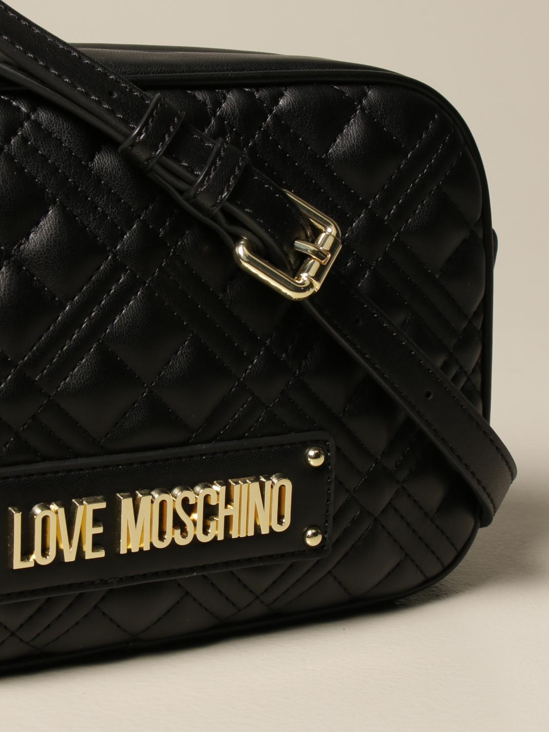 LOVE MOSCHINO bag in quilted leather with logo Black Love Moschino