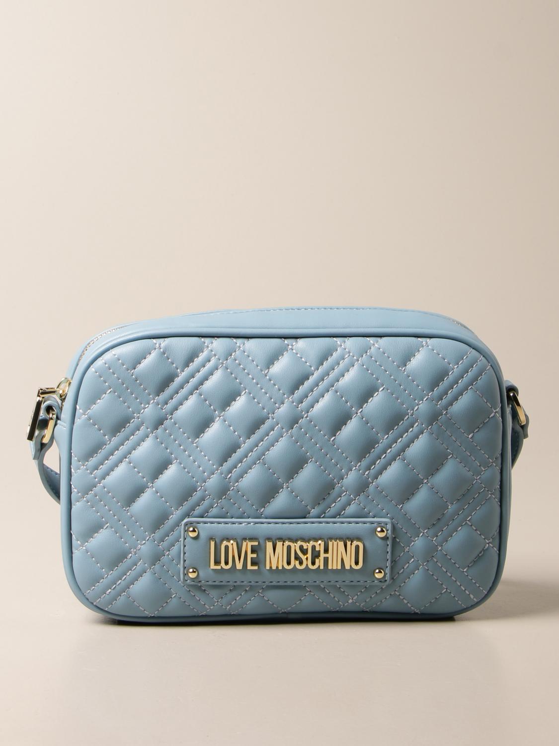 LOVE MOSCHINO bag in quilted leather with logo Gnawed Blue Love