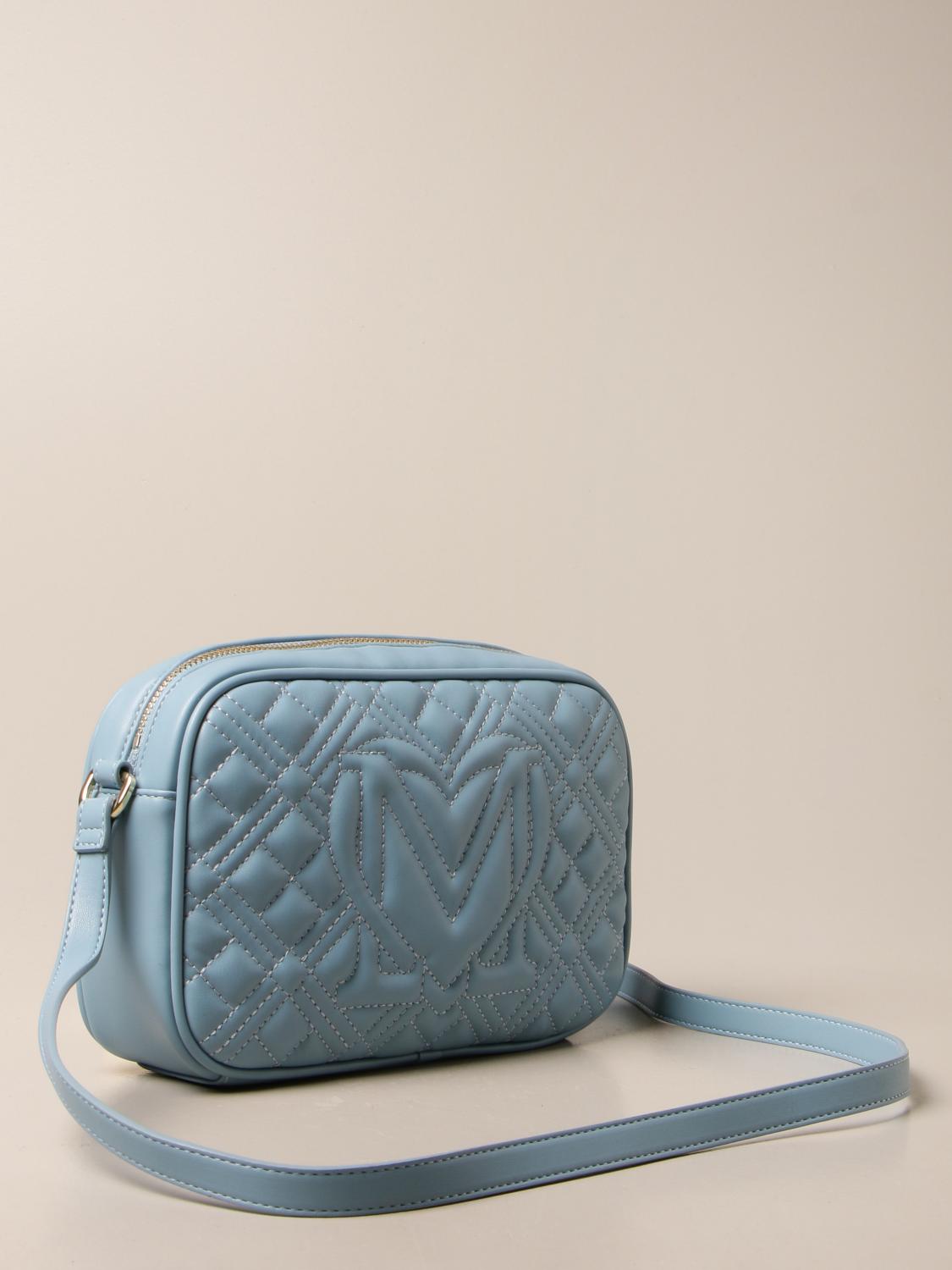 LOVE MOSCHINO bag in quilted leather with logo Gnawed Blue Love