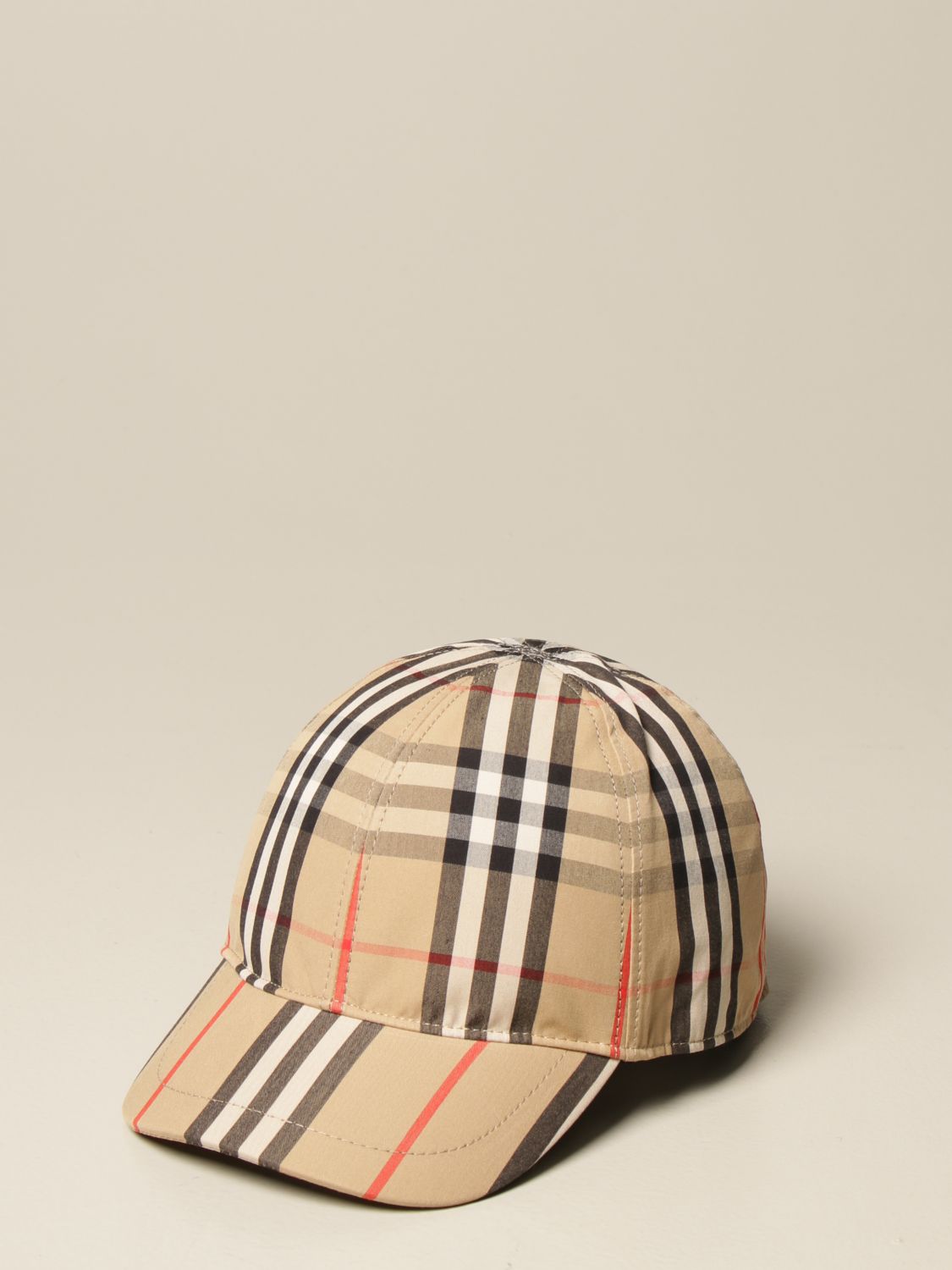 helpen Goed doen Misschien BURBERRY: baseball cap with vintage check pattern - Beige | Burberry hat  8015737 online on GIGLIO.COM