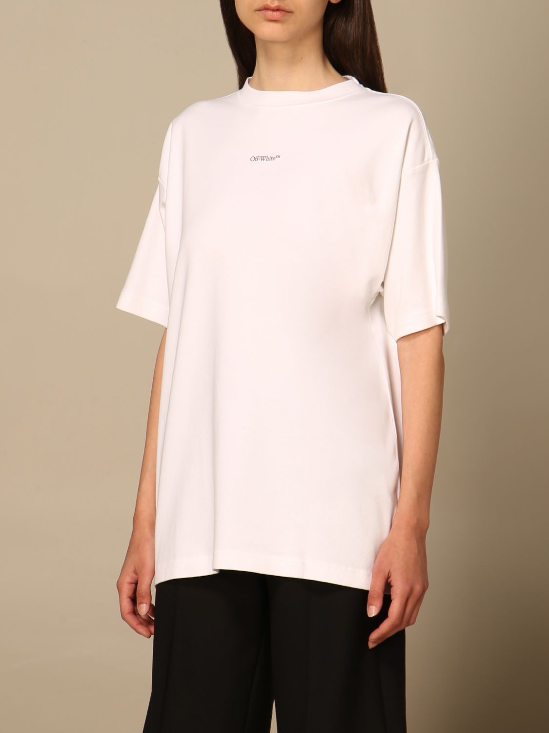 OFF-WHITE: Off White cotton t-shirt with back print - White | T-Shirt ...