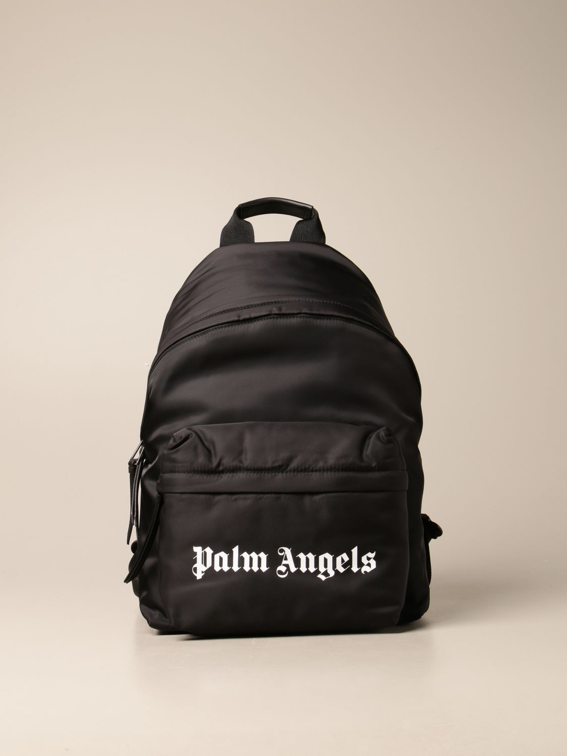 PALM ANGELS: backpack in nylon with logo - Black | Backpack Palm Angels ...
