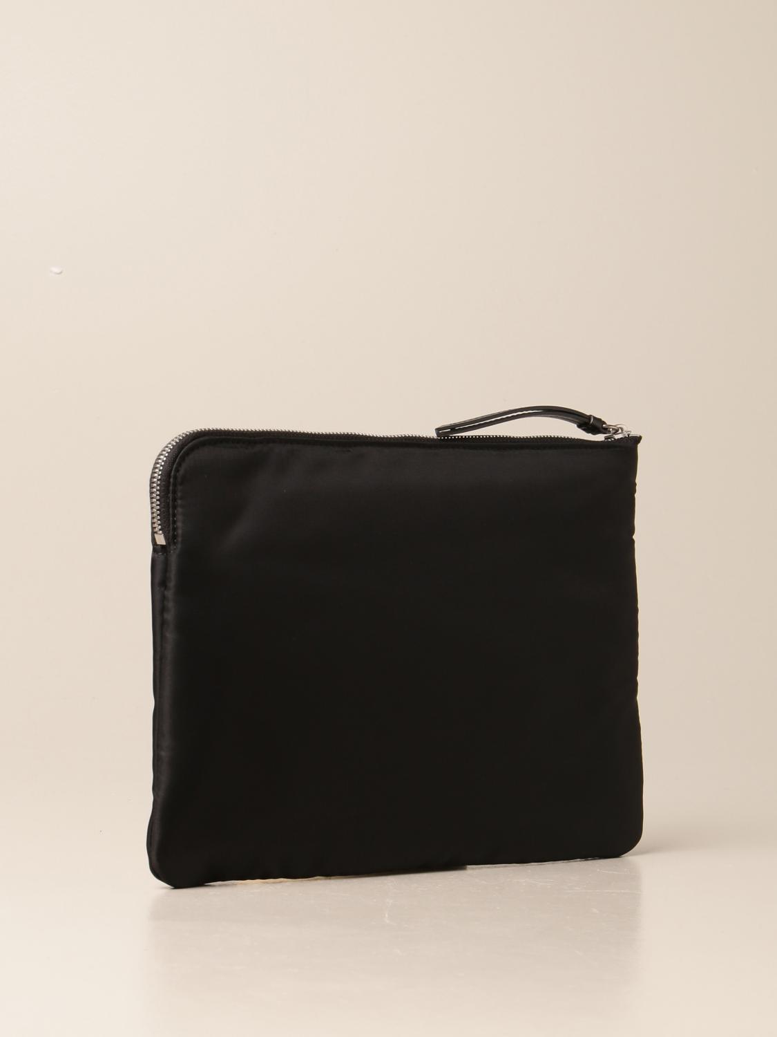 PALM ANGELS: Pochette in nylon con logo - Nero | Portadocumenti Palm Angels  PMNH004S21FAB001 GIGLIO.COM