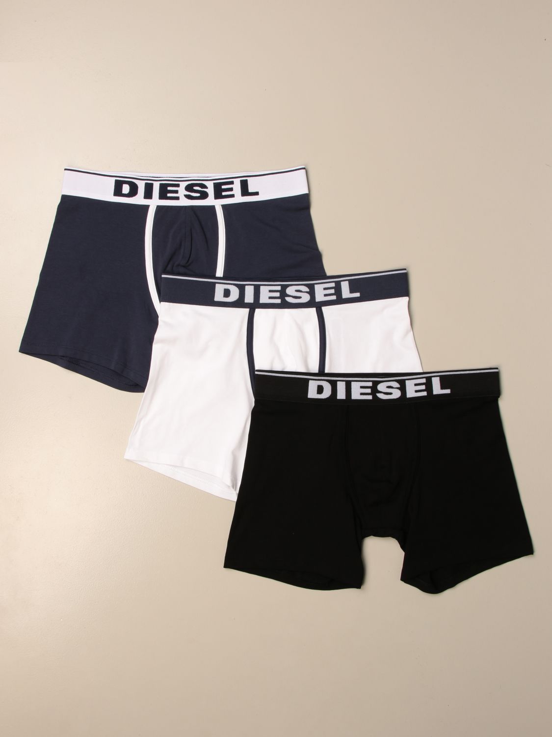 DIESEL: Set of 3 pairs of underpants with logo - Black | Diesel ...
