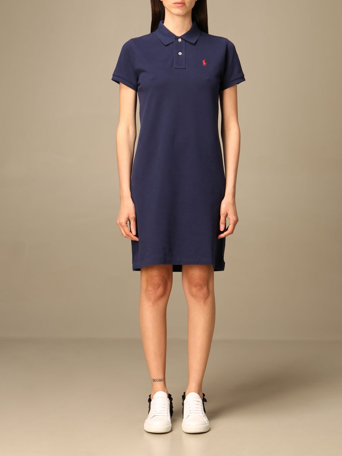 Owl human resources Competitive POLO RALPH LAUREN: short dress with logo - Blue | Polo Ralph Lauren dress  211799490 online on GIGLIO.COM