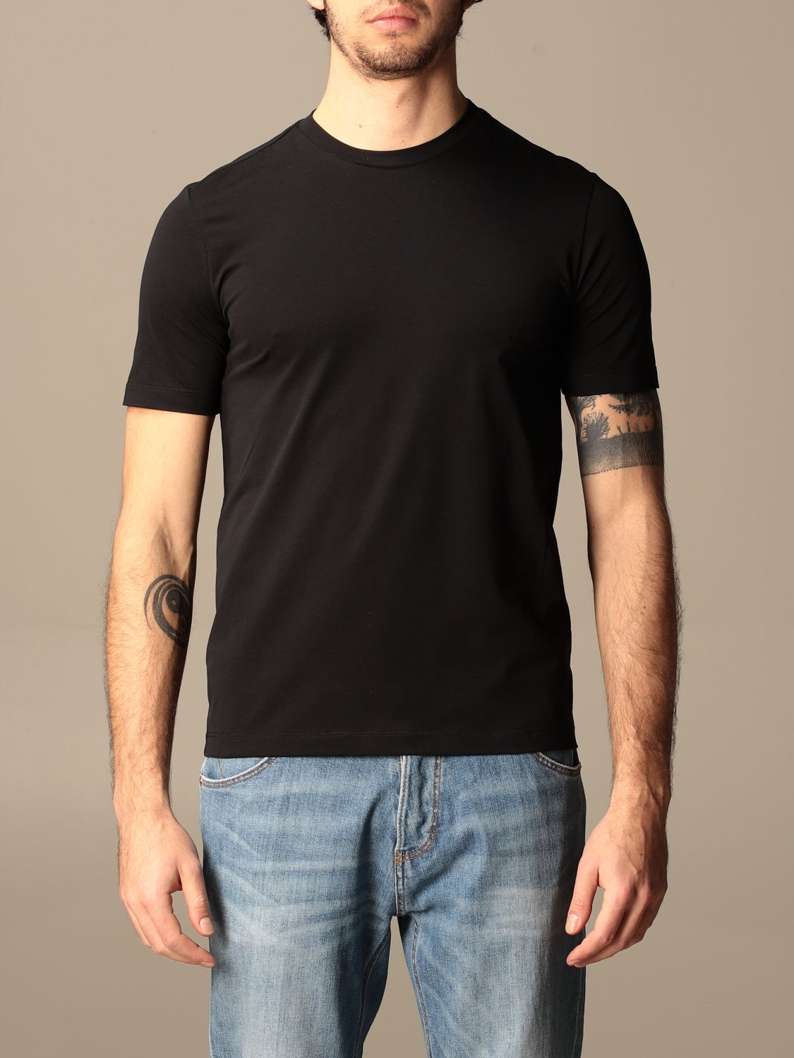 Cruciani Outlet basic short sleeved T shirt Black Cruciani t