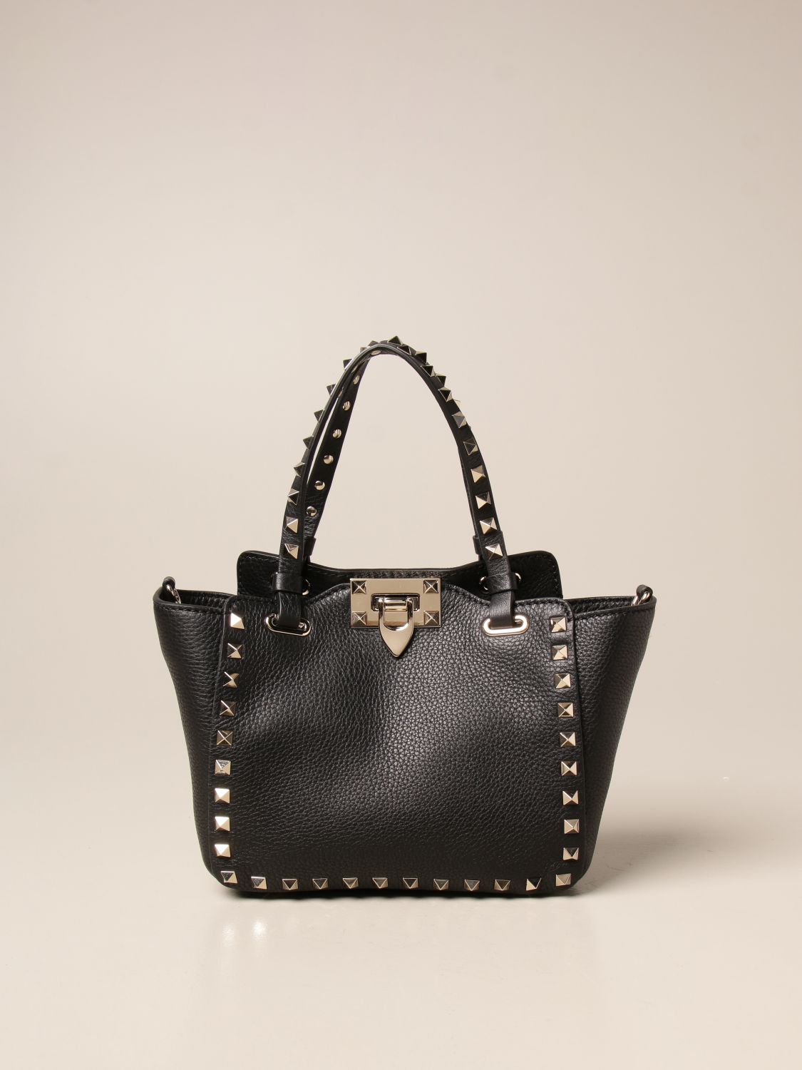VALENTINO GARAVANI: Rockstud bag in leather with studs - Black  Valentino  Garavani mini bag VW2B0861 VSF online at