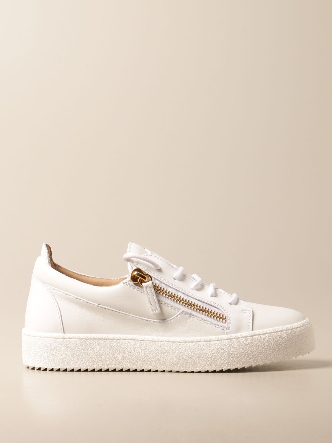 GIUSEPPE ZANOTTI sneakers in leather and patent leather Sneakers Giuseppe Zanotti Design Women White | Sneakers Giuseppe Zanotti RW00017 GIGLIO.COM