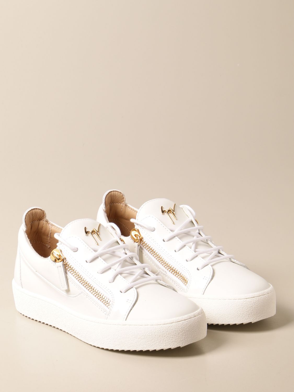 lammelse af prioritet GIUSEPPE ZANOTTI DESIGN: sneakers in leather and patent leather | Sneakers  Giuseppe Zanotti Design Women White | Sneakers Giuseppe Zanotti Design  RW00017 GIGLIO.COM