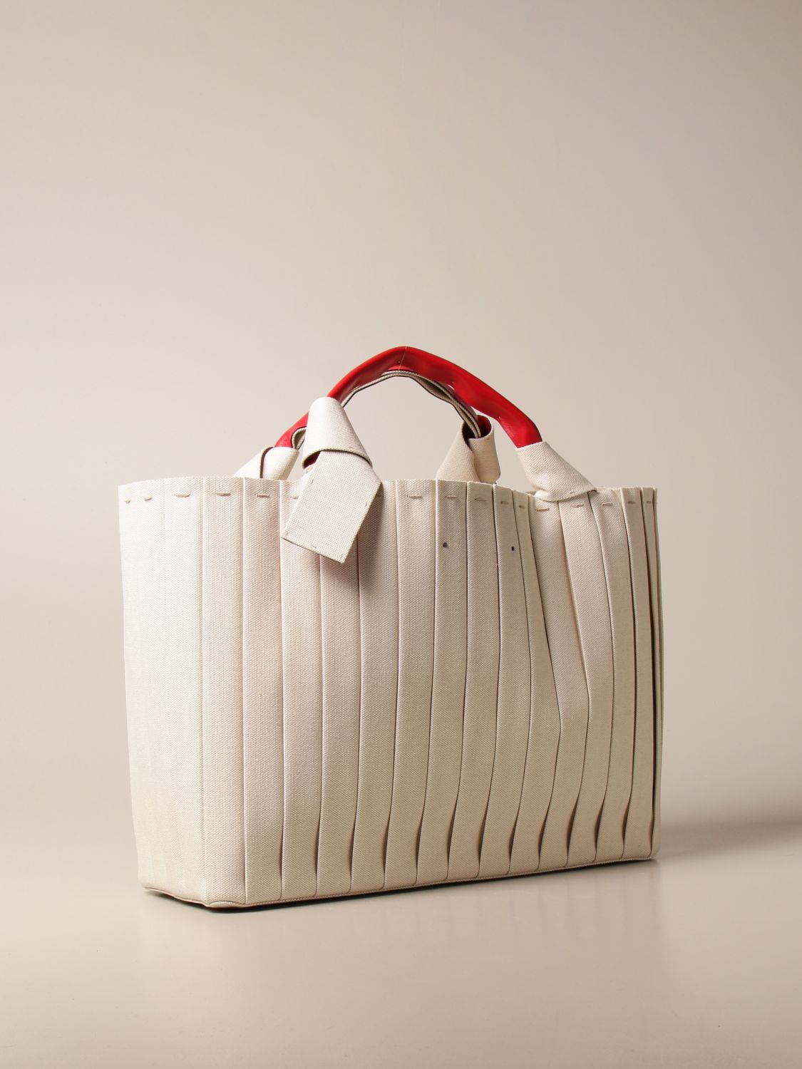 Valentino Garavani Small 05 Plisse Edition Atelier Tote Bag Natural, Tote