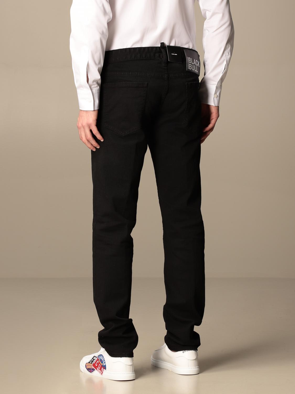 DSQUARED2: Black Bull jeans in dark denim - Black | Jeans Dsquared2 ...