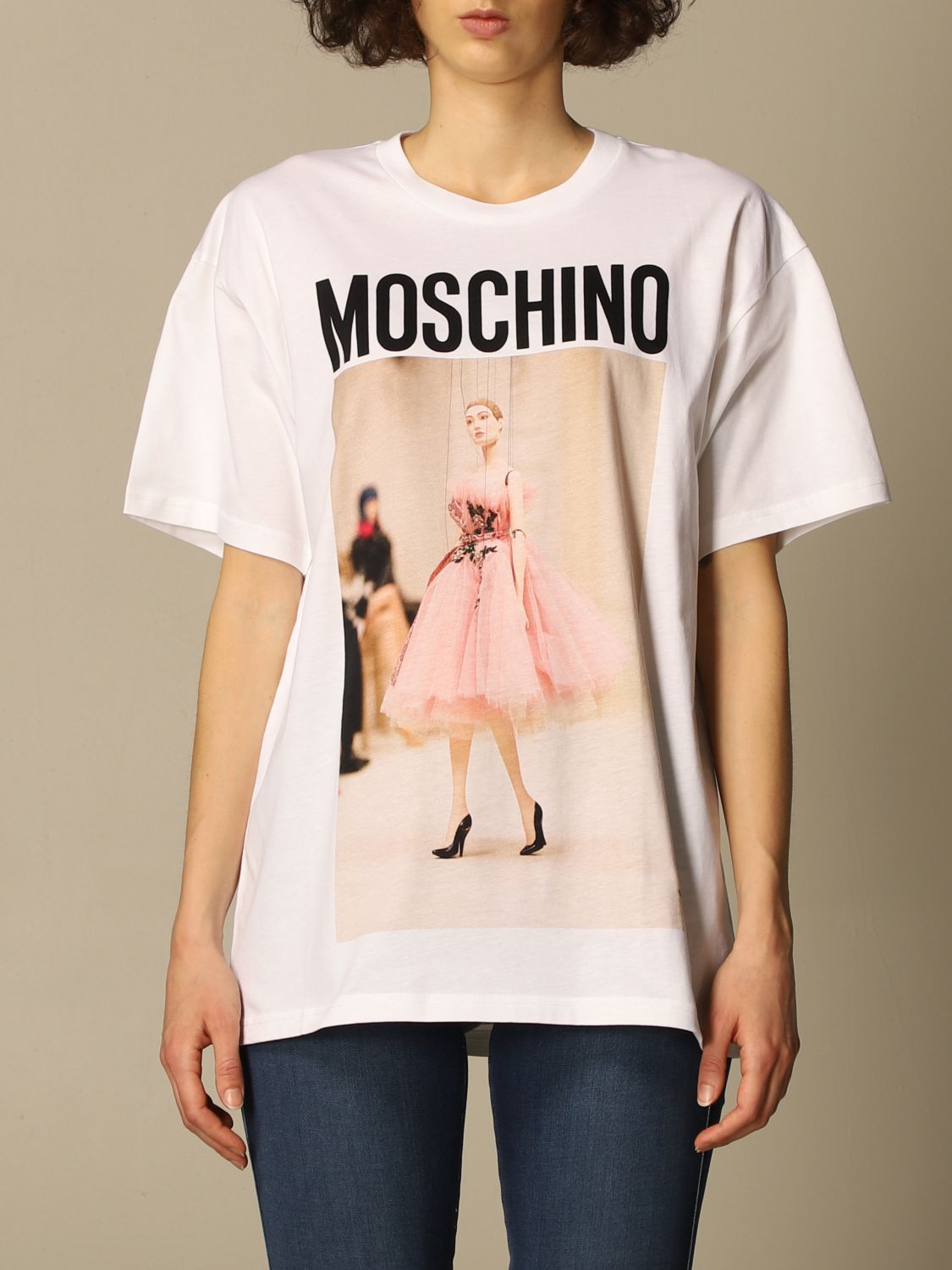 MOSCHINO COUTURE: T-shirt with print - White | Moschino Couture t-shirt ...