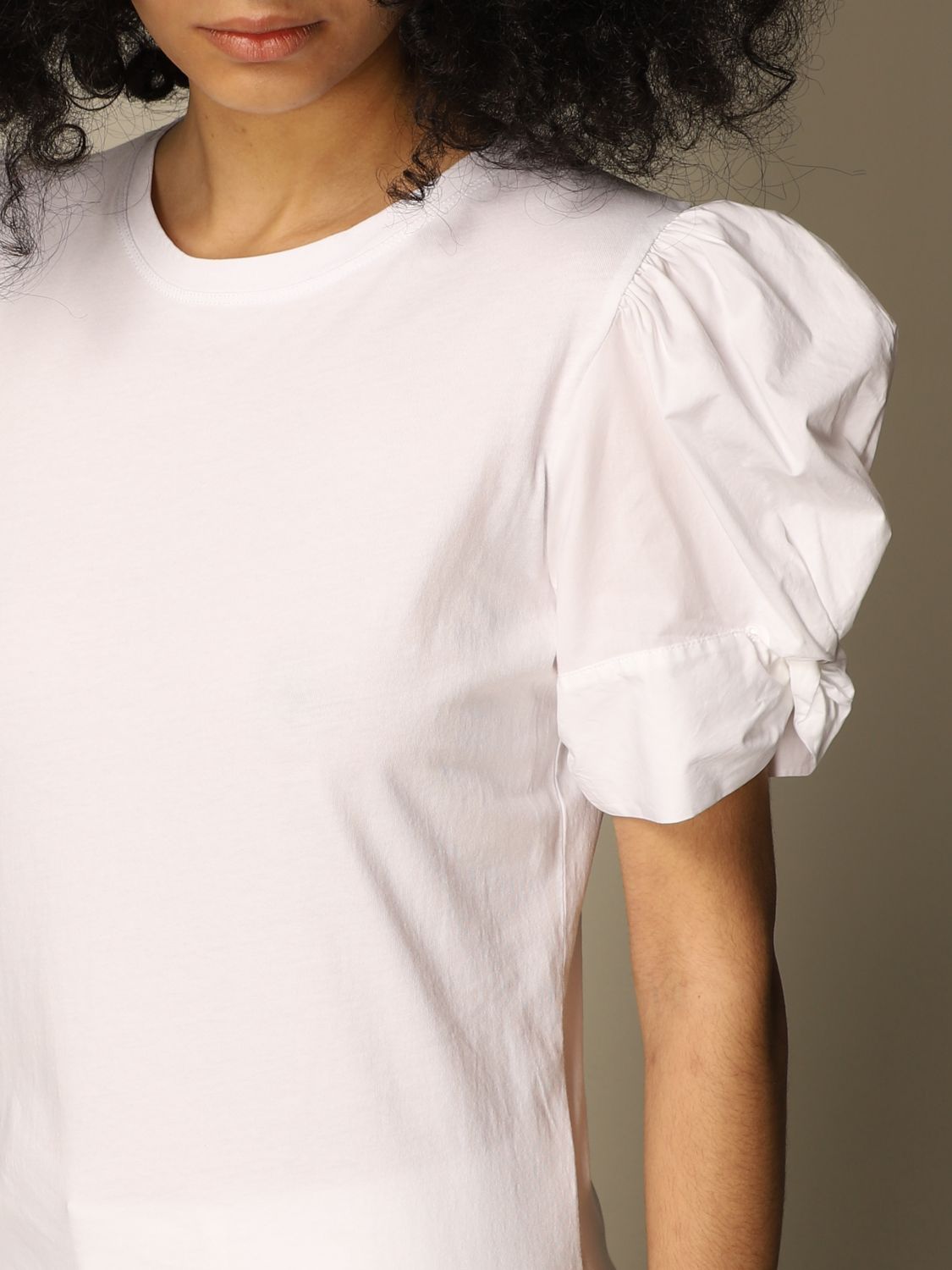 SEMICOUTURE: T-shirt with balloon sleeves | T-Shirt Semicouture Women ...