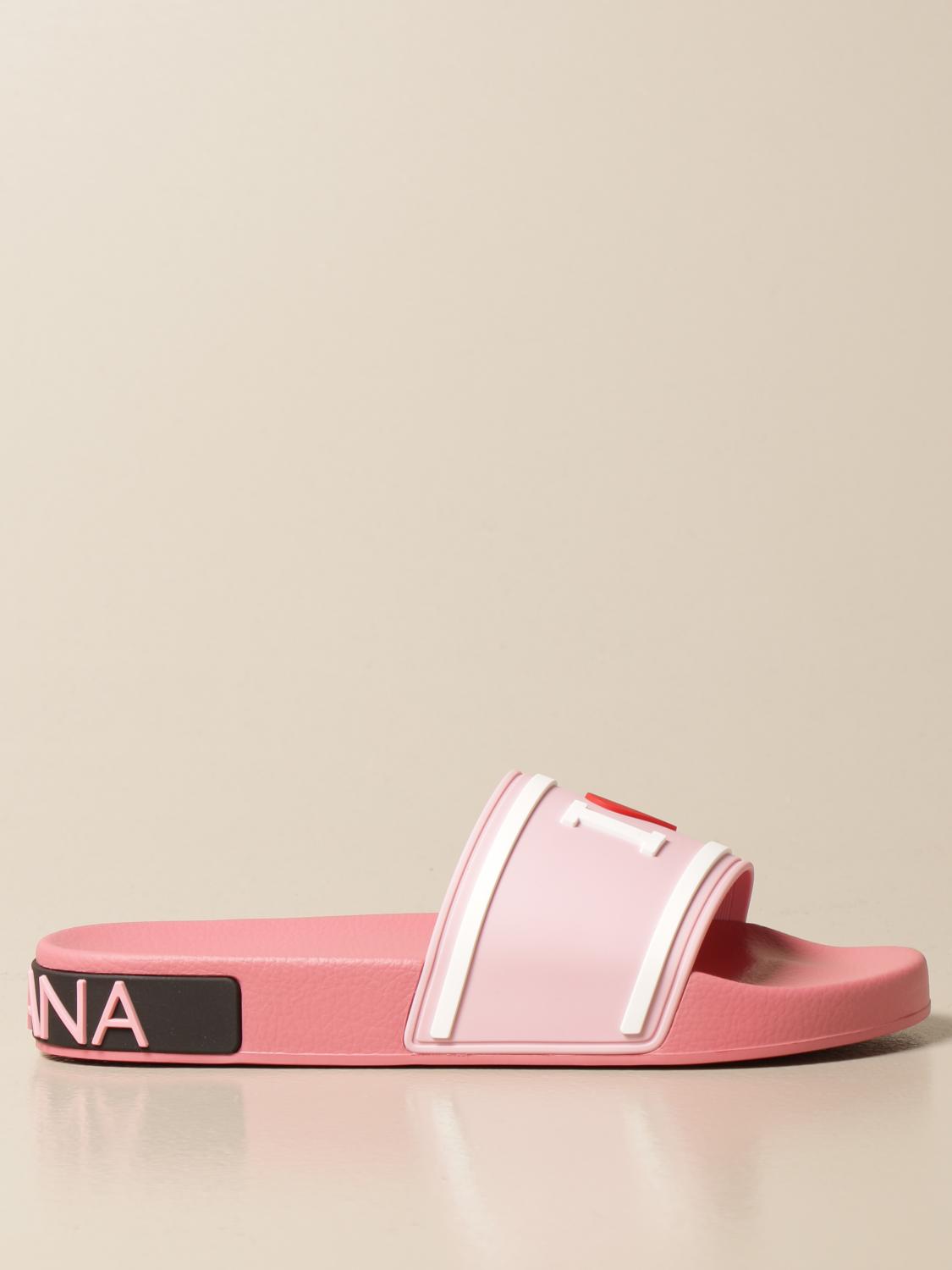 dolce and gabbana slides pink