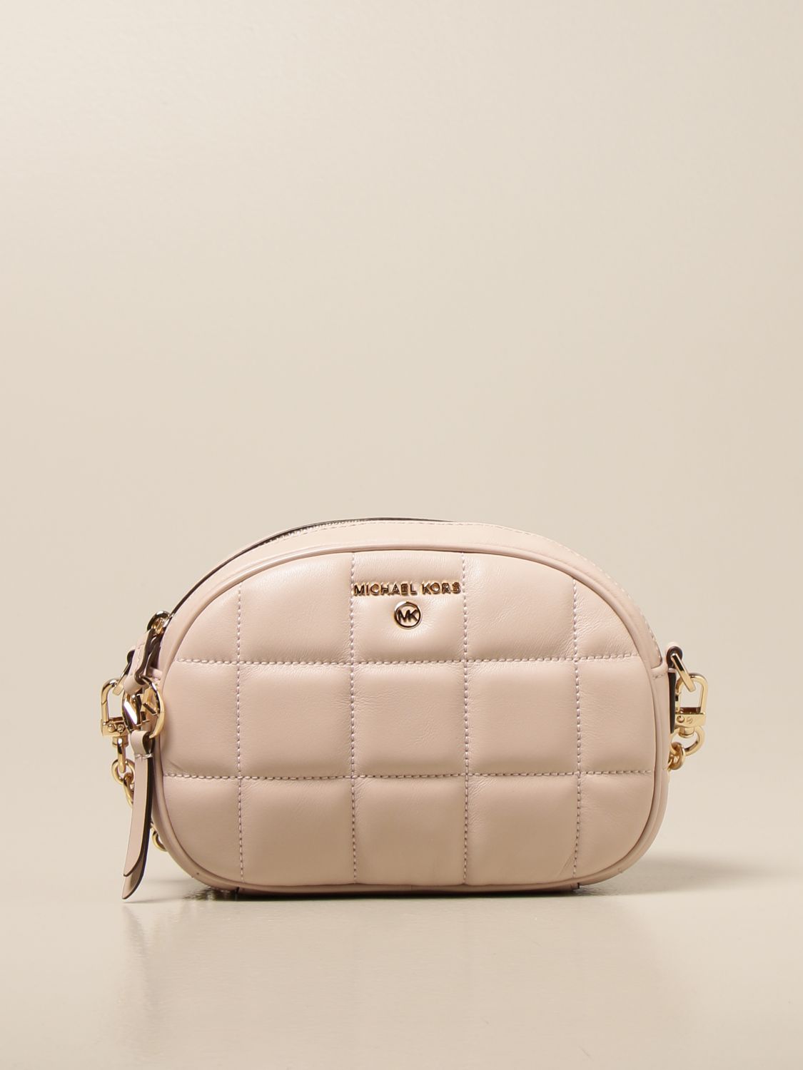 MICHAEL KORS: Michael Jet Set bag in quilted leather - Pink