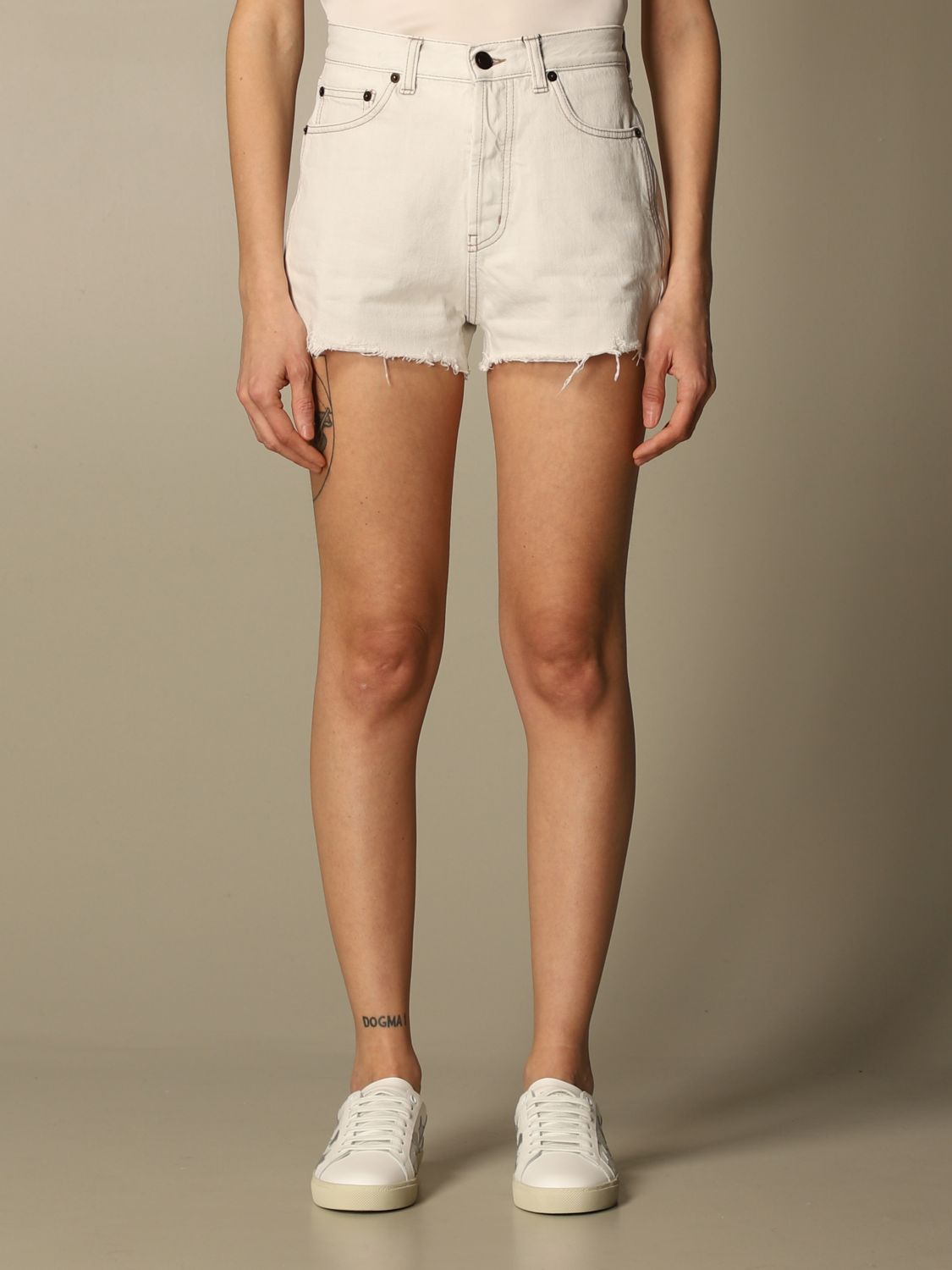 Pantalòn cortos Saint Laurent: Pantalones cortos mujer Saint Laurent gris 1