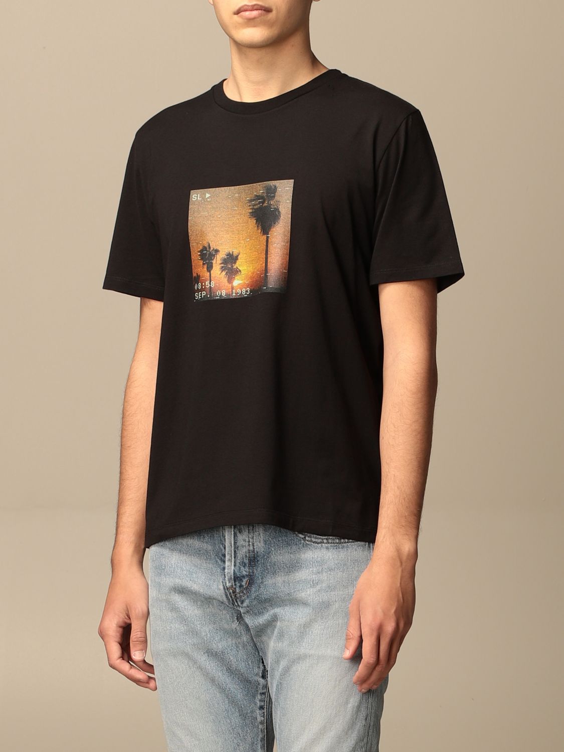 SAINT LAURENT: T-shirt with print - Multicolor | Saint Laurent t 