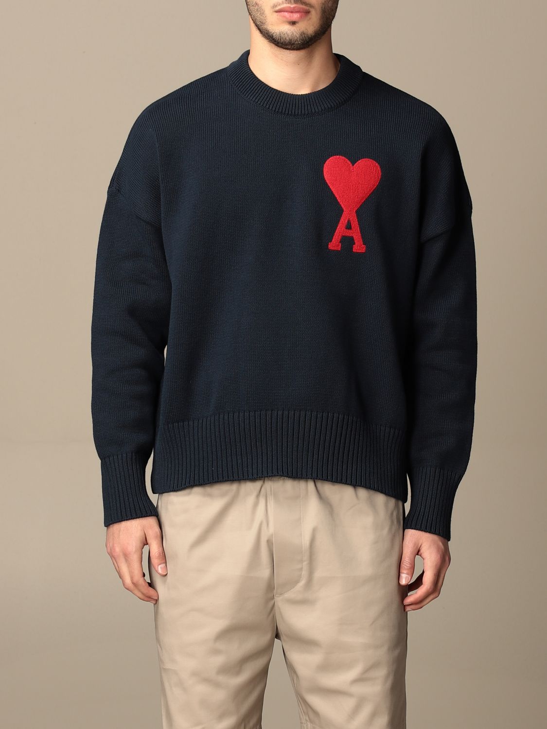 AMI PARIS: Ami Alexandre Mattiussi crewneck sweater in cotton and wool