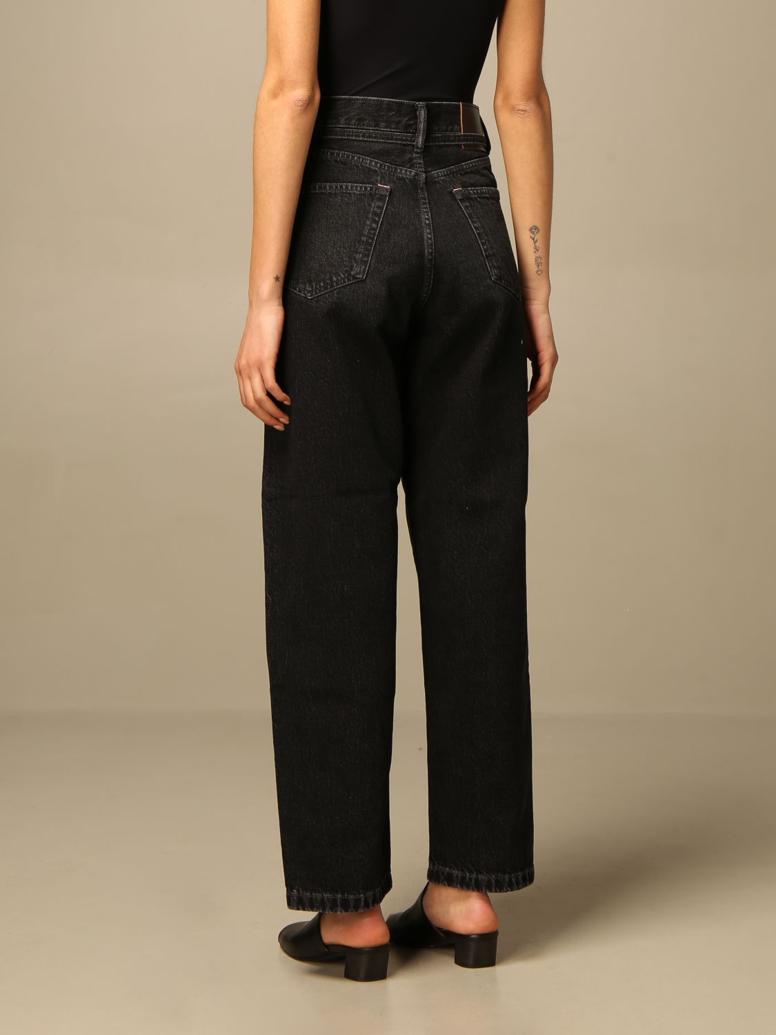 ACNE STUDIOS: 5-pocket wide jeans - Black | Acne Studios jeans