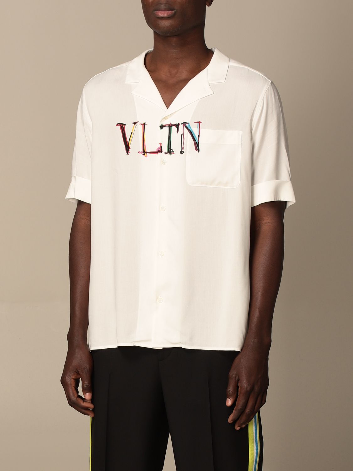 Valentino viscose shirt with VLTN logo