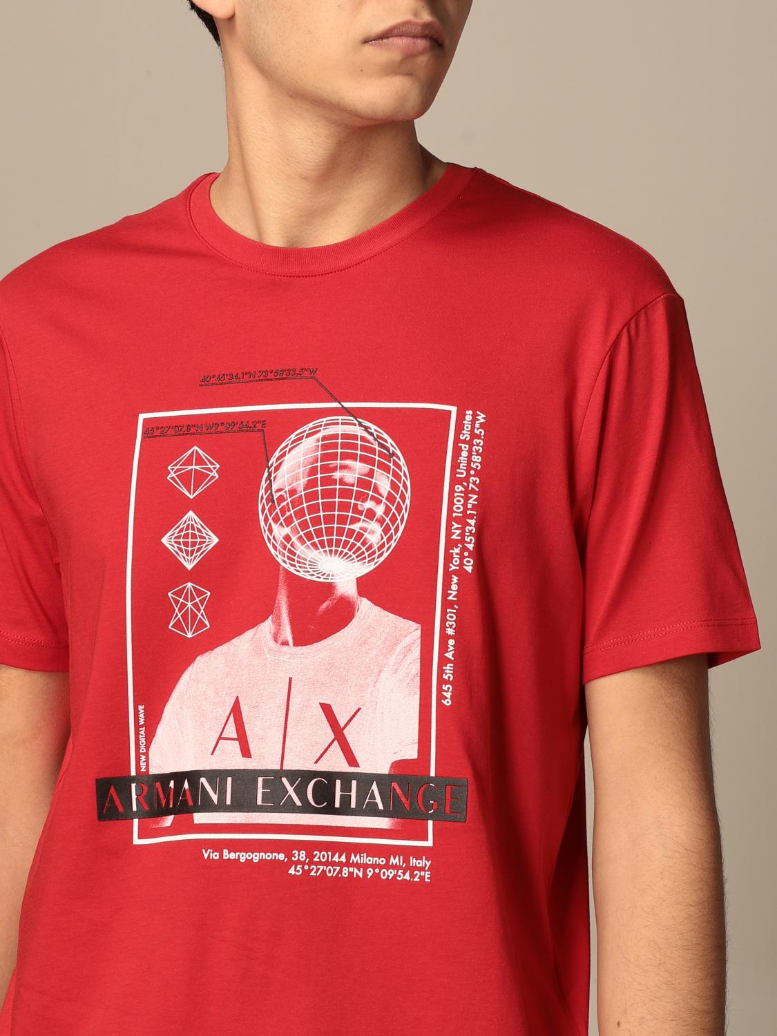 armani exchange t shirt red