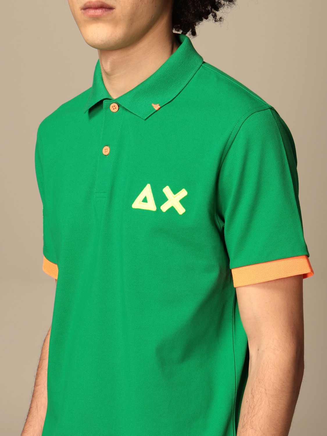 Polo shirt Sun 68: Sun 68 cotton polo shirt with logo green 3