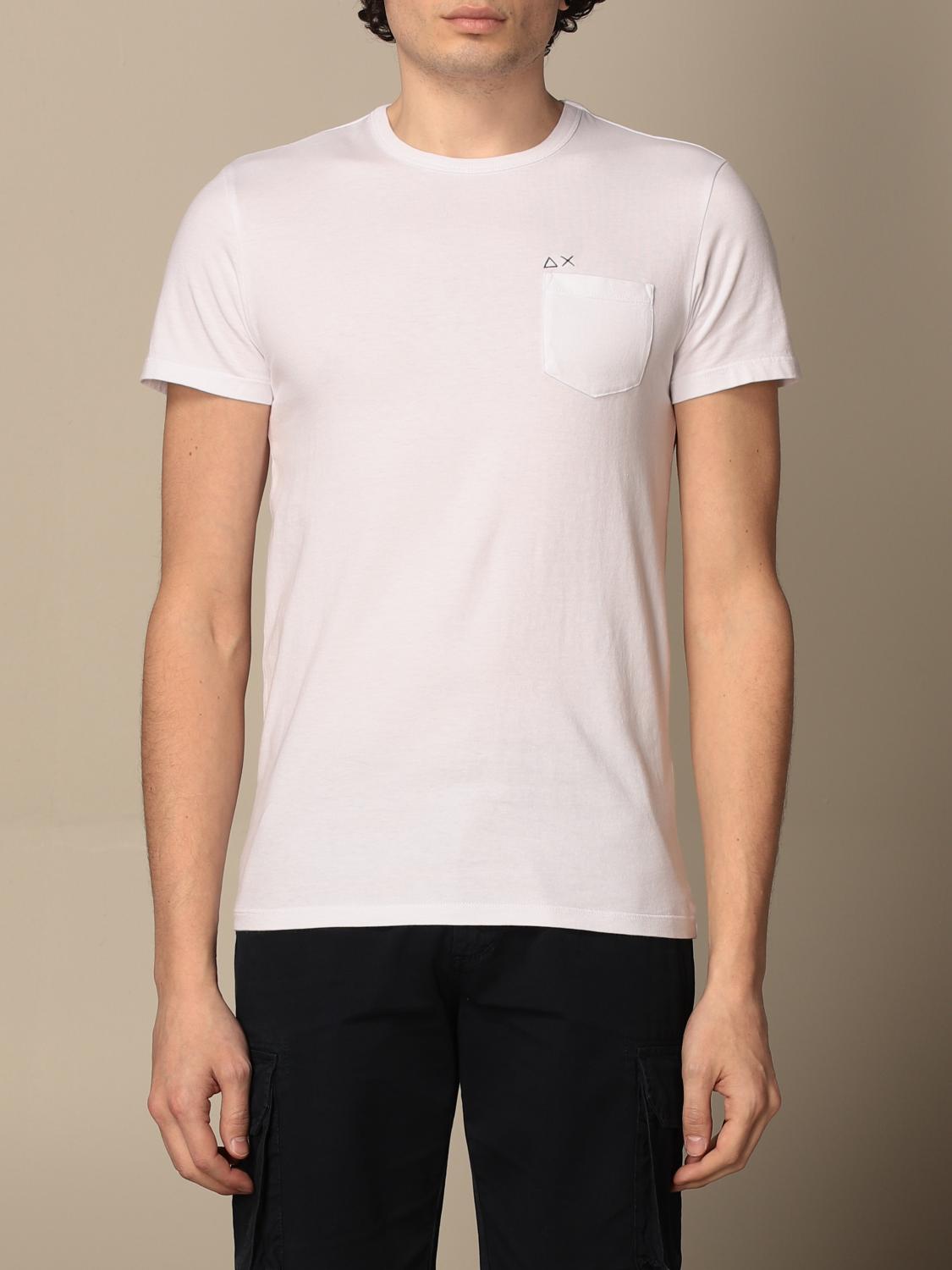 Sun 68 Outlet cotton tshirt with logo White TShirt Sun 68 T31101