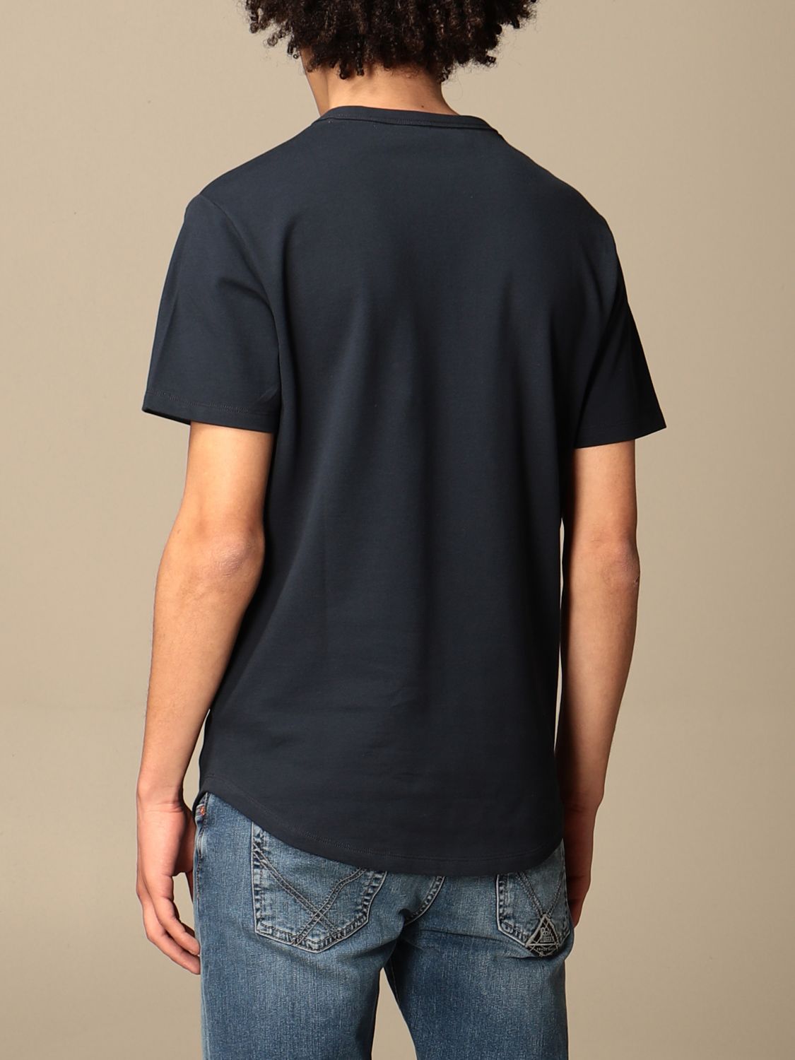 SUN 68: cotton t-shirt with logo - Navy | Sun 68 t-shirt T31114 online ...