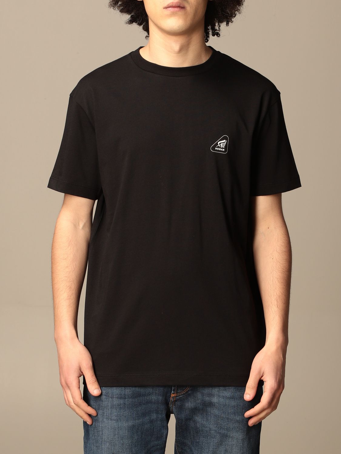T-shirt Hogan: T-shirt Hogan basic in cotone con logo nero 1