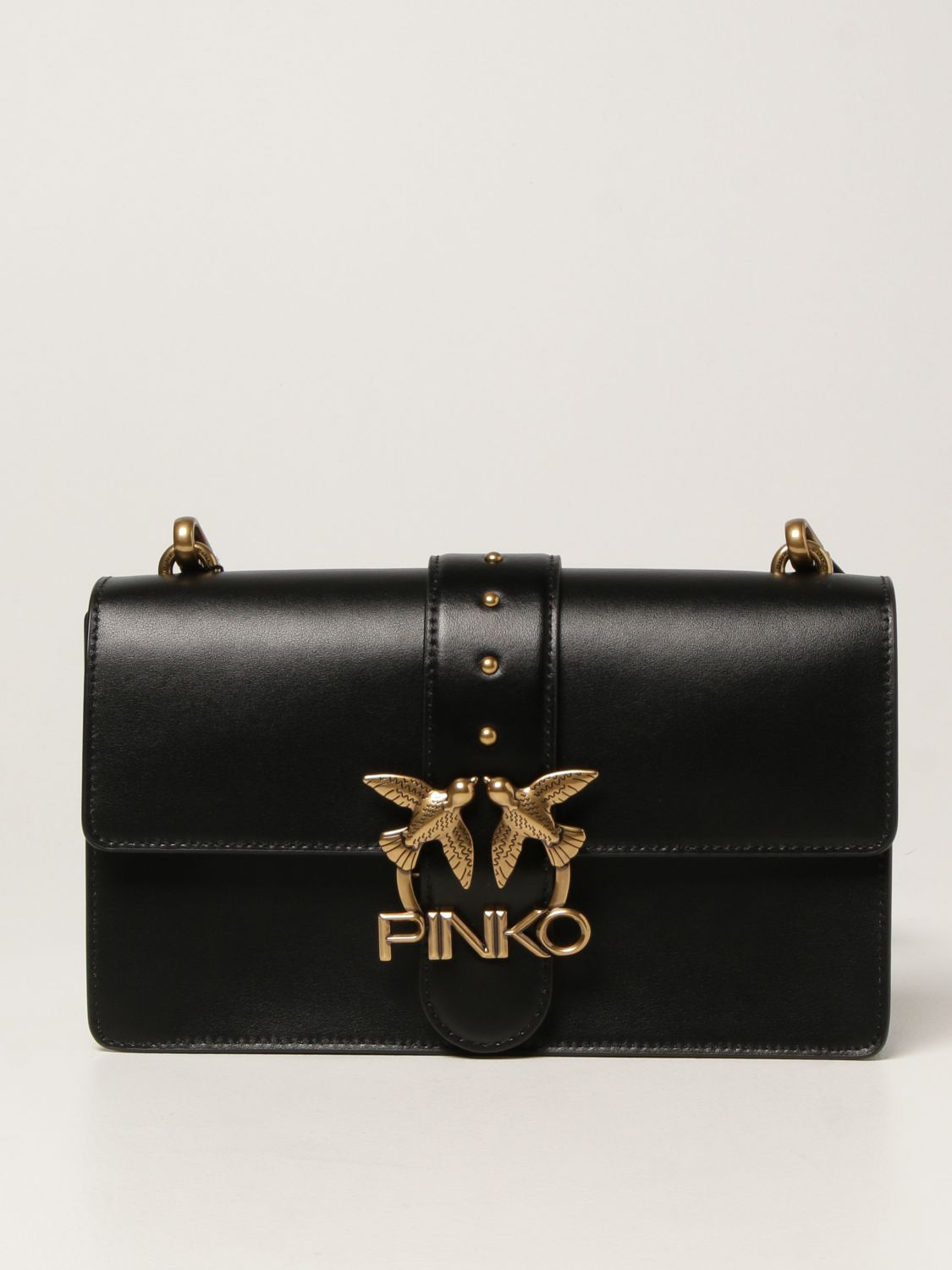 PINKO Love Classic Icon Simply bag in calfskin Black Crossbody