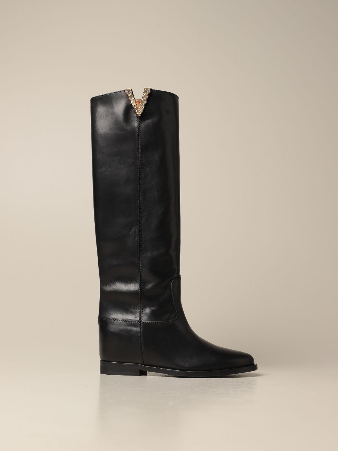 krijgen thuis half acht VIA ROMA 15: Saint Barth leather boot - Black | Via Roma 15 boots 3399  online on GIGLIO.COM