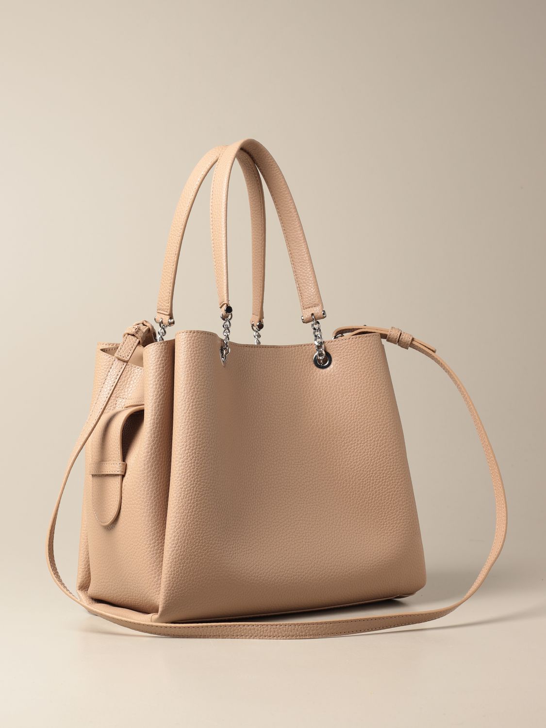 EMPORIO ARMANI: bag in textured synthetic leather - Camel | Emporio ...