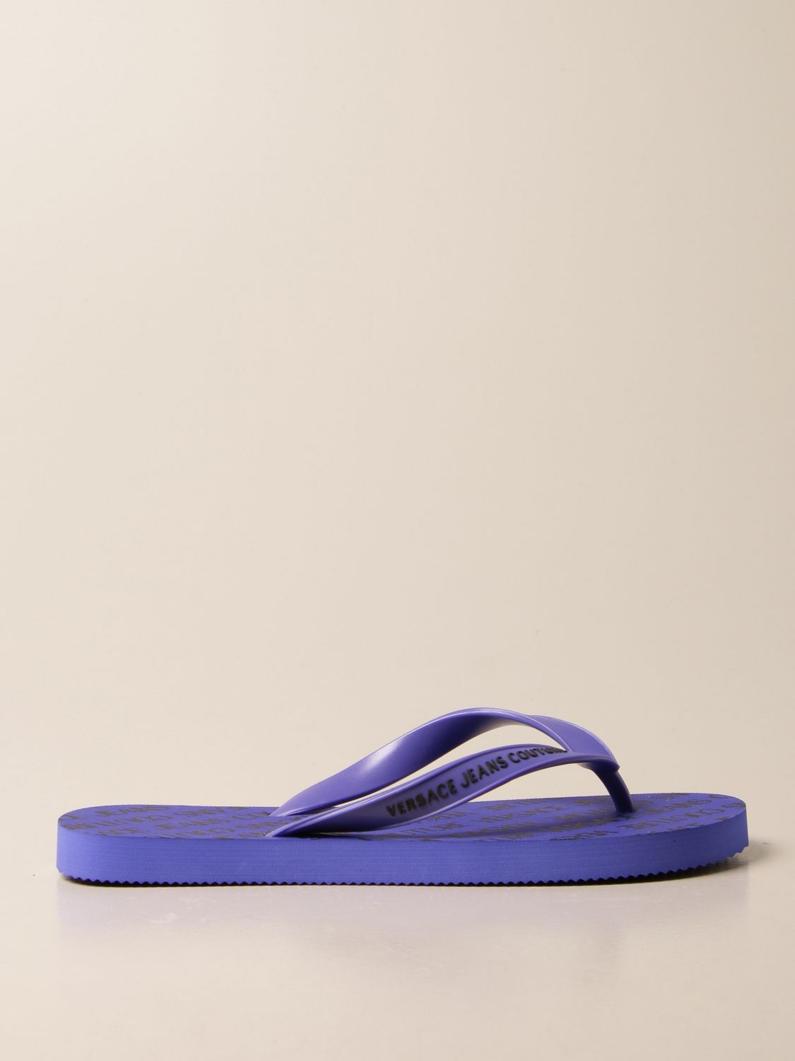 VERSACE JEANS COUTURE: rubber thong sandal - Blue | Versace Jeans