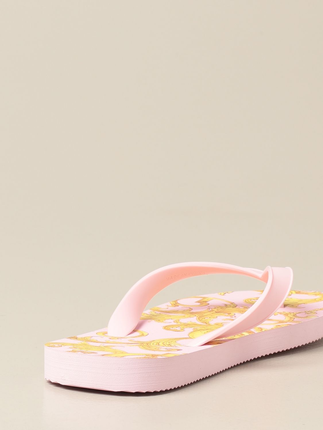 VERSACE JEANS COUTURE: rubber thong sandals - Pink | Versace Jeans ...