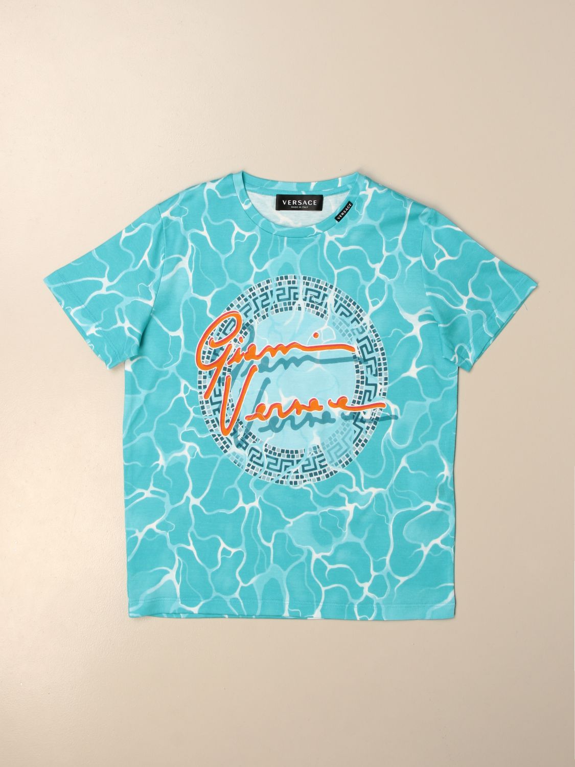 ヤングヴェルサーチェ Young Versace Tシャツ ボーイ スカイブルー Tシャツ ヤングヴェルサーチェ 1a Giglio Com