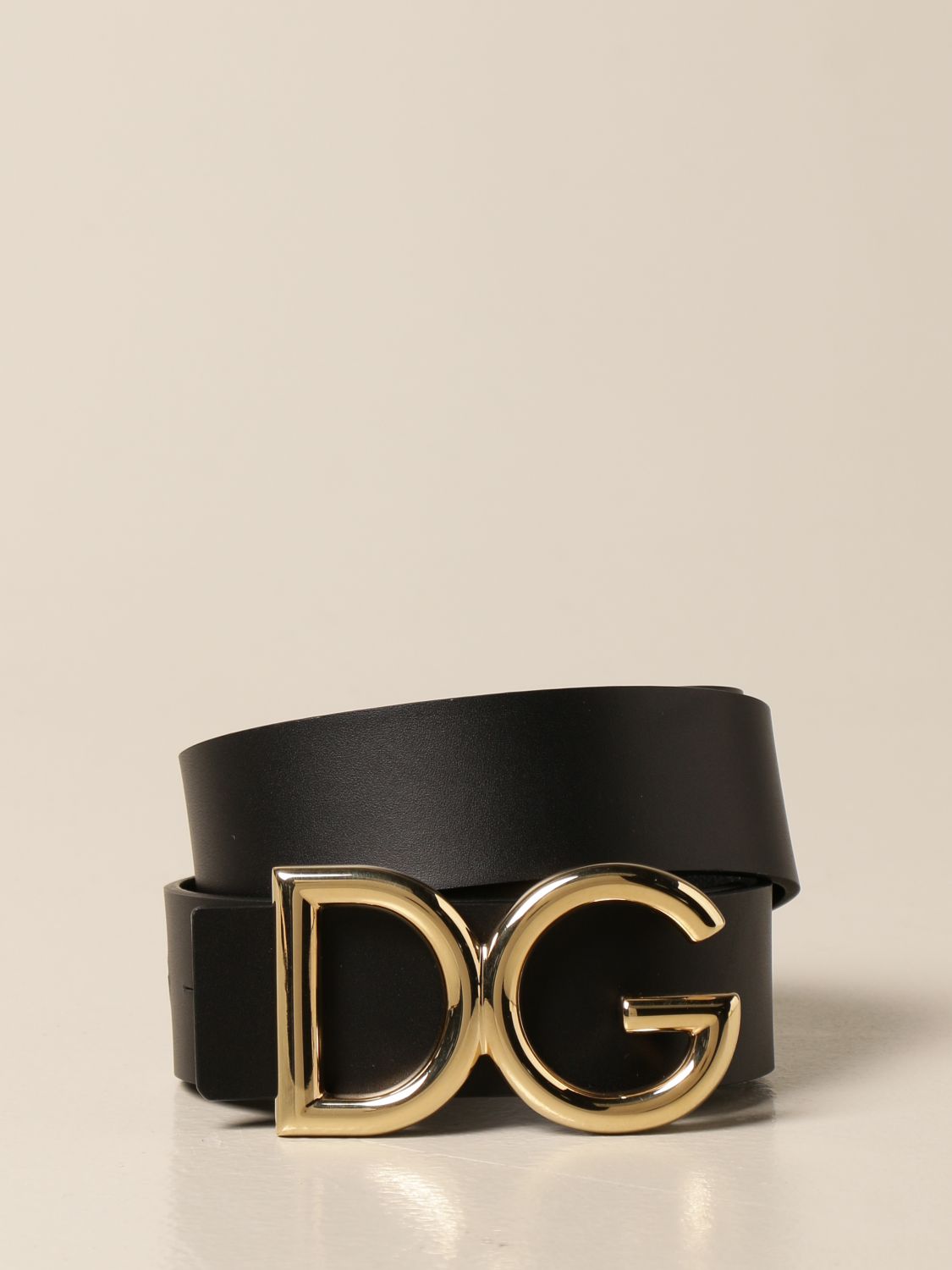 Dolce & Gabbana leather belt with logo buckle