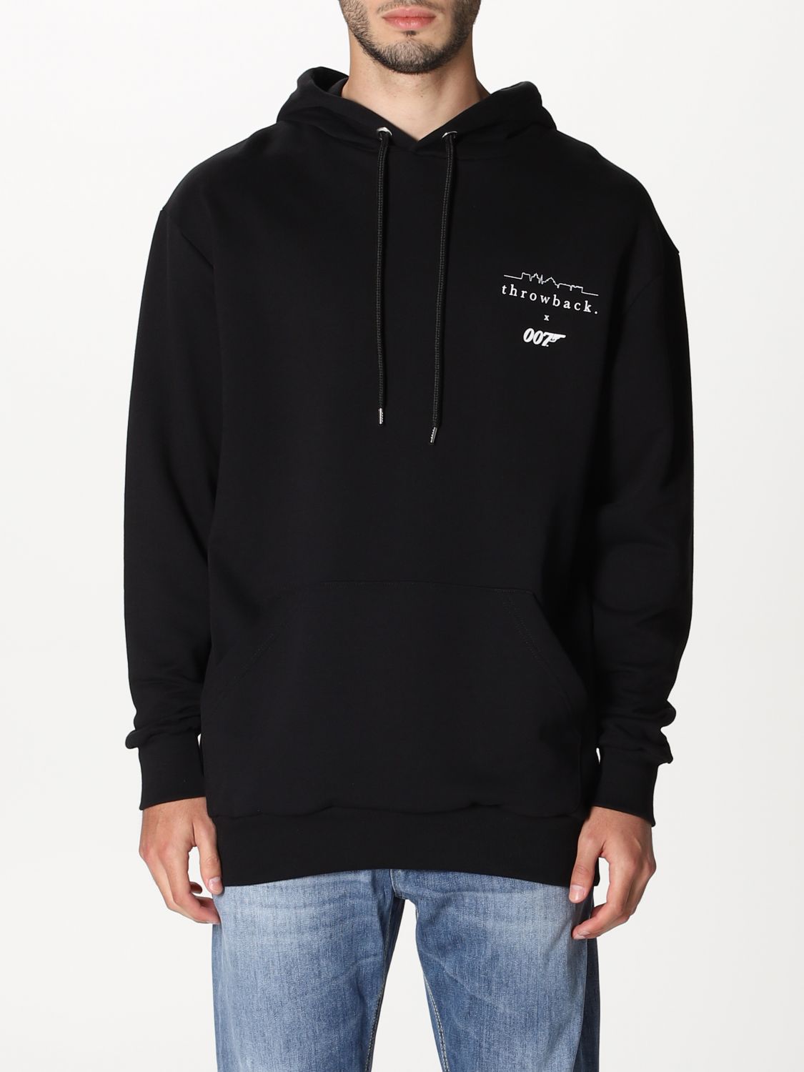 THROWBACK: hoodie with logo | Sweatshirt Throwback Men Black ...