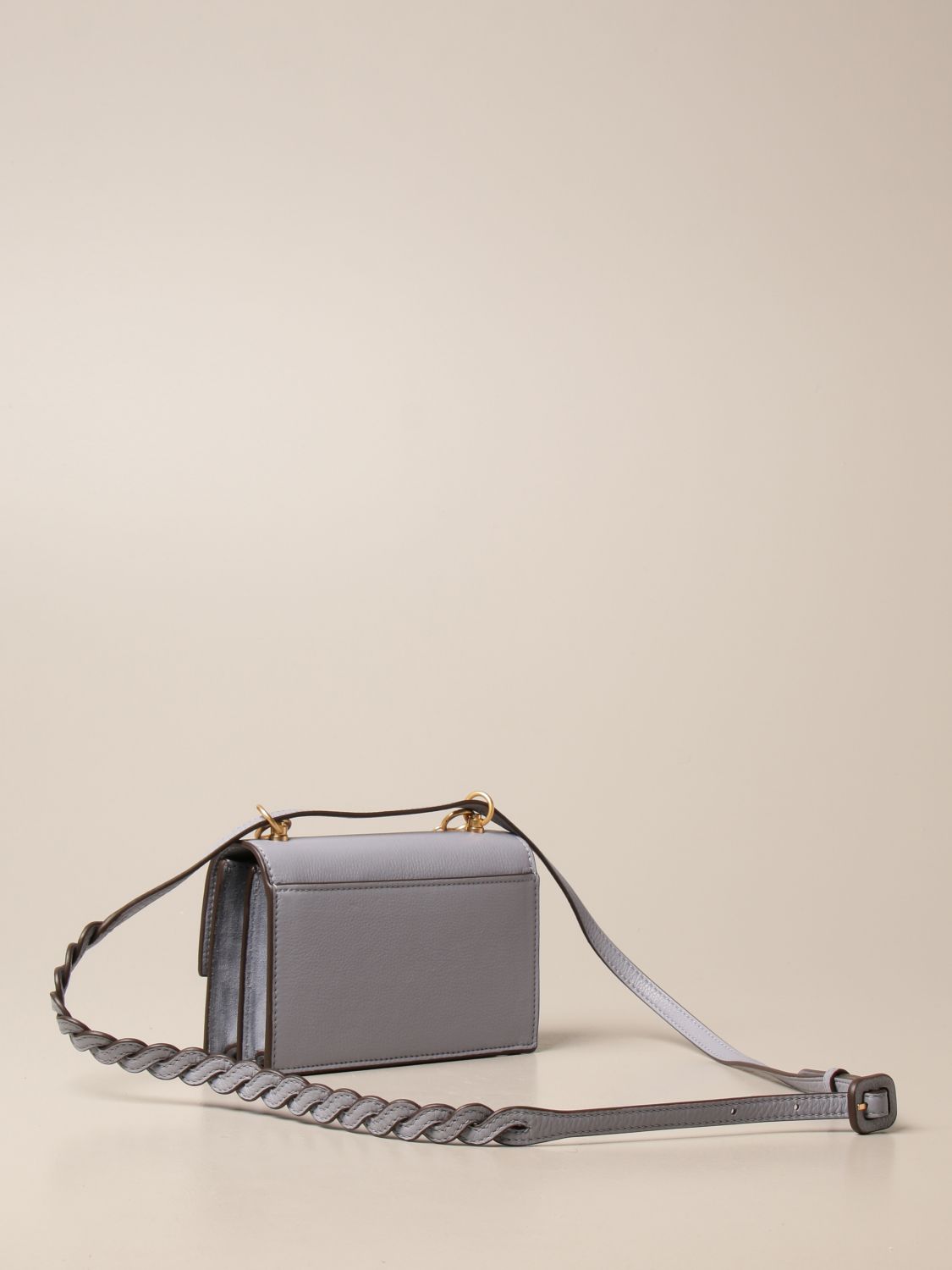 TORY BURCH: leather crossbody bags with crest - Black  Tory Burch  crossbody bags 80532 online at