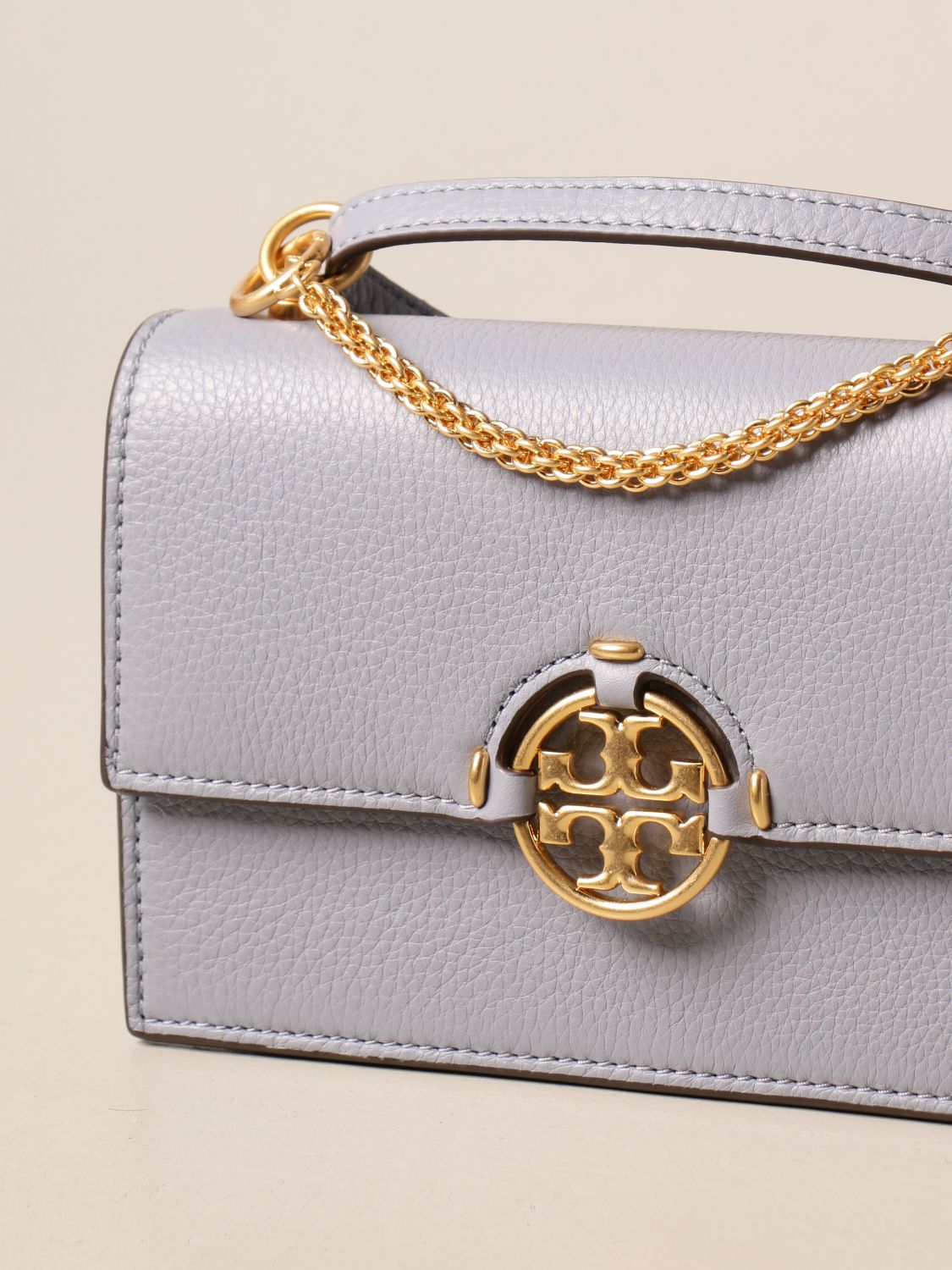 TORY BURCH: leather crossbody bags with crest - Black  Tory Burch  crossbody bags 80532 online at
