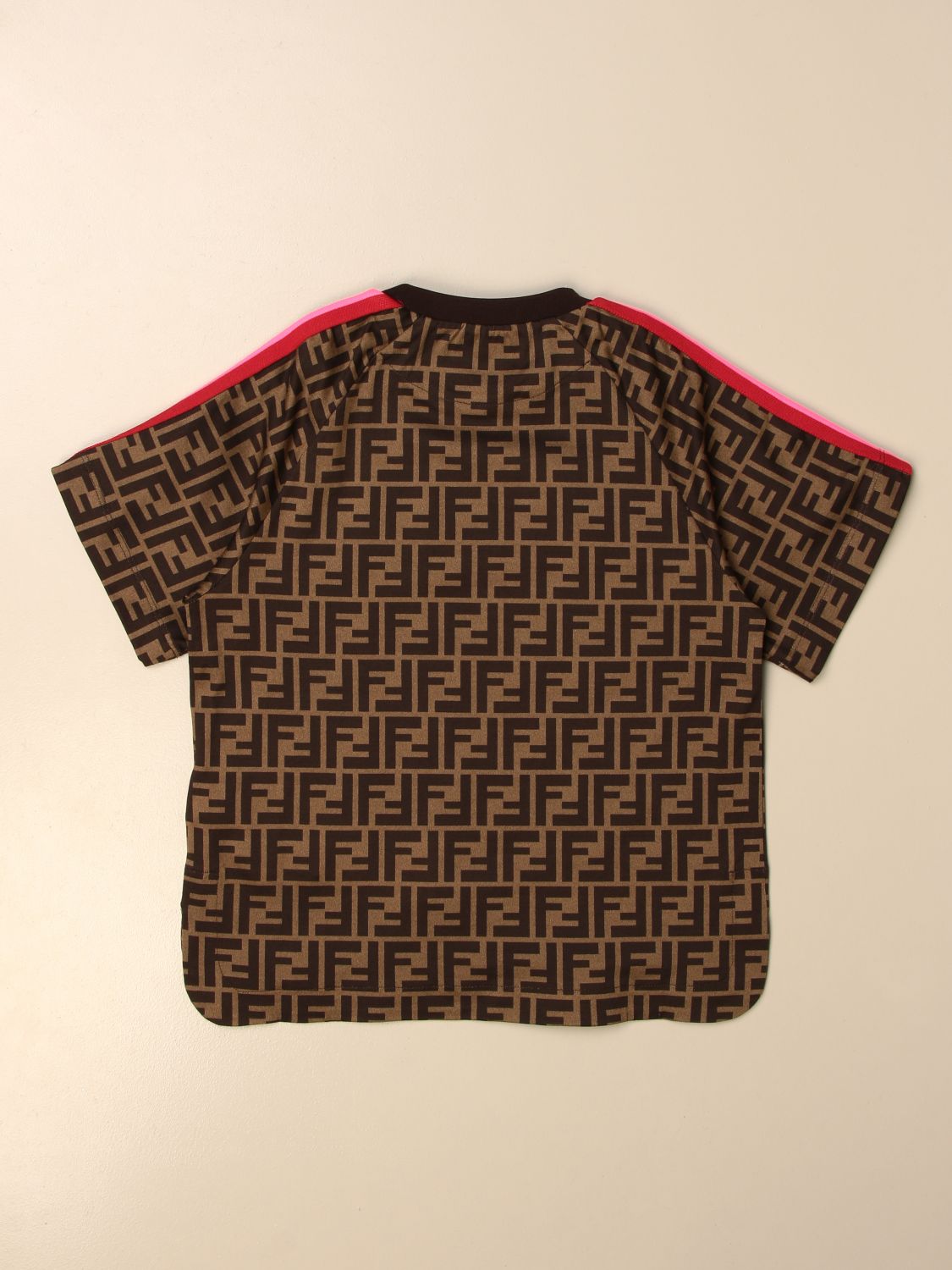 FENDI: cotton T-shirt with colored logo | T-Shirt Fendi Kids Orange | T ...