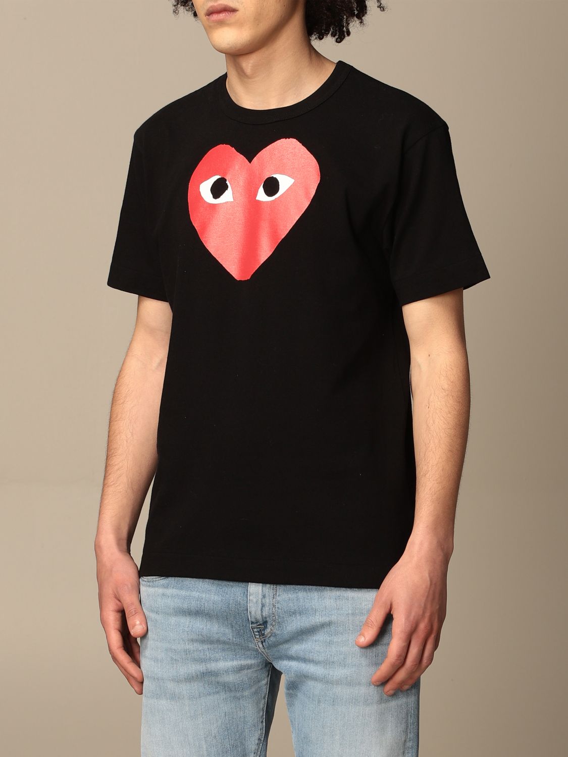 COMME GARCONS PLAY: t-shirt in cotton - Black | Comme Des Garcons Play t -shirt P1T112 online on GIGLIO.COM