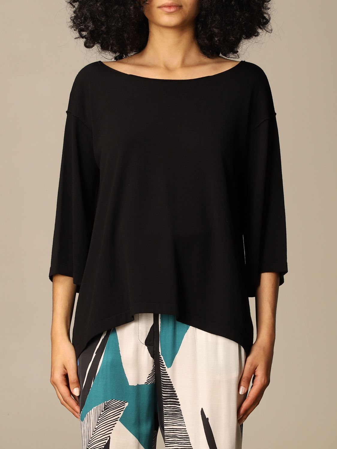 MANILA GRACE: sweater for woman - Black | Manila Grace sweater M175VI ...