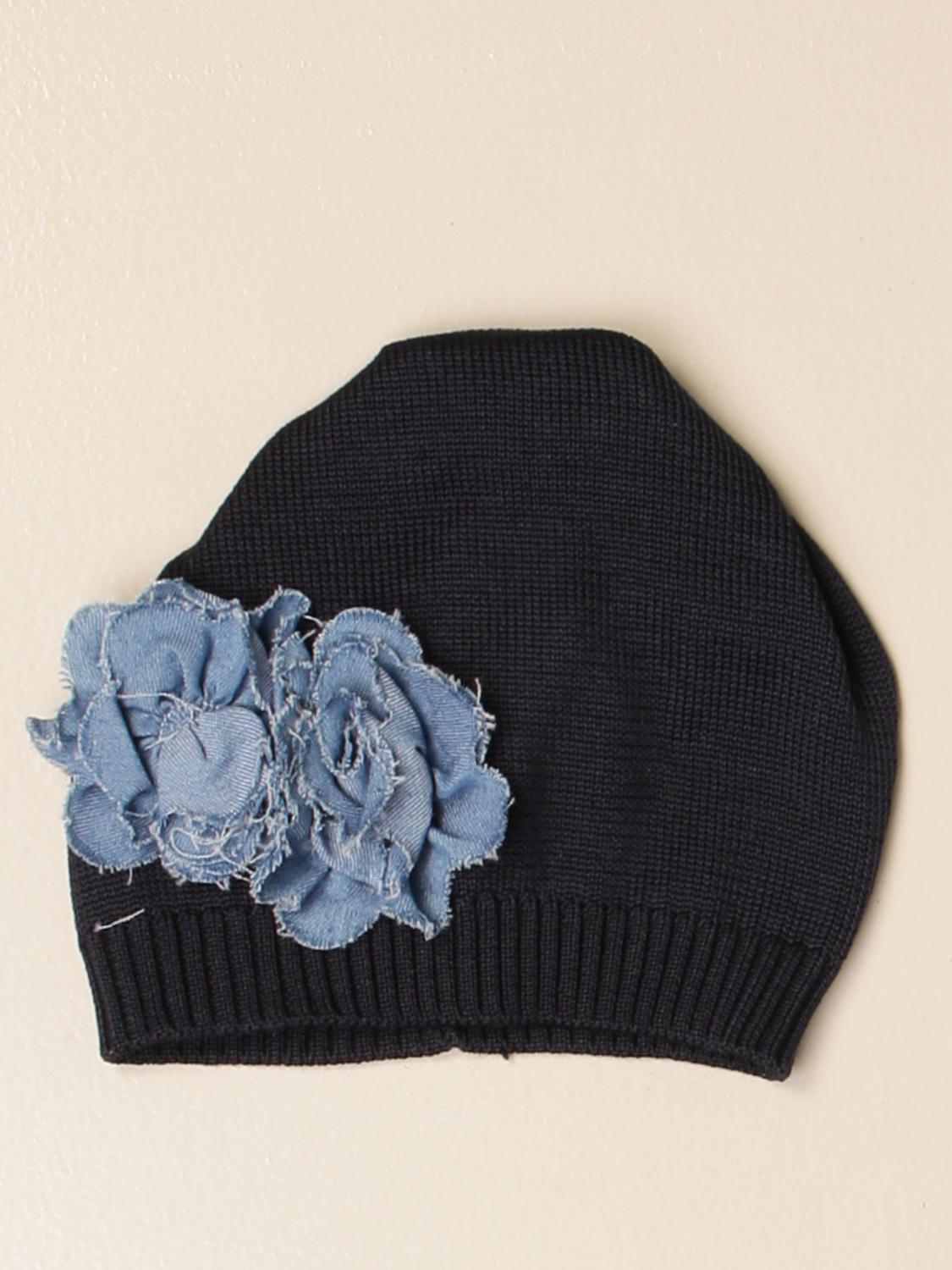 CATYA: Cappello a berretto con applicazioni in denim - Blue | Cappello  Bimba Catya 115161 GIGLIO.COM